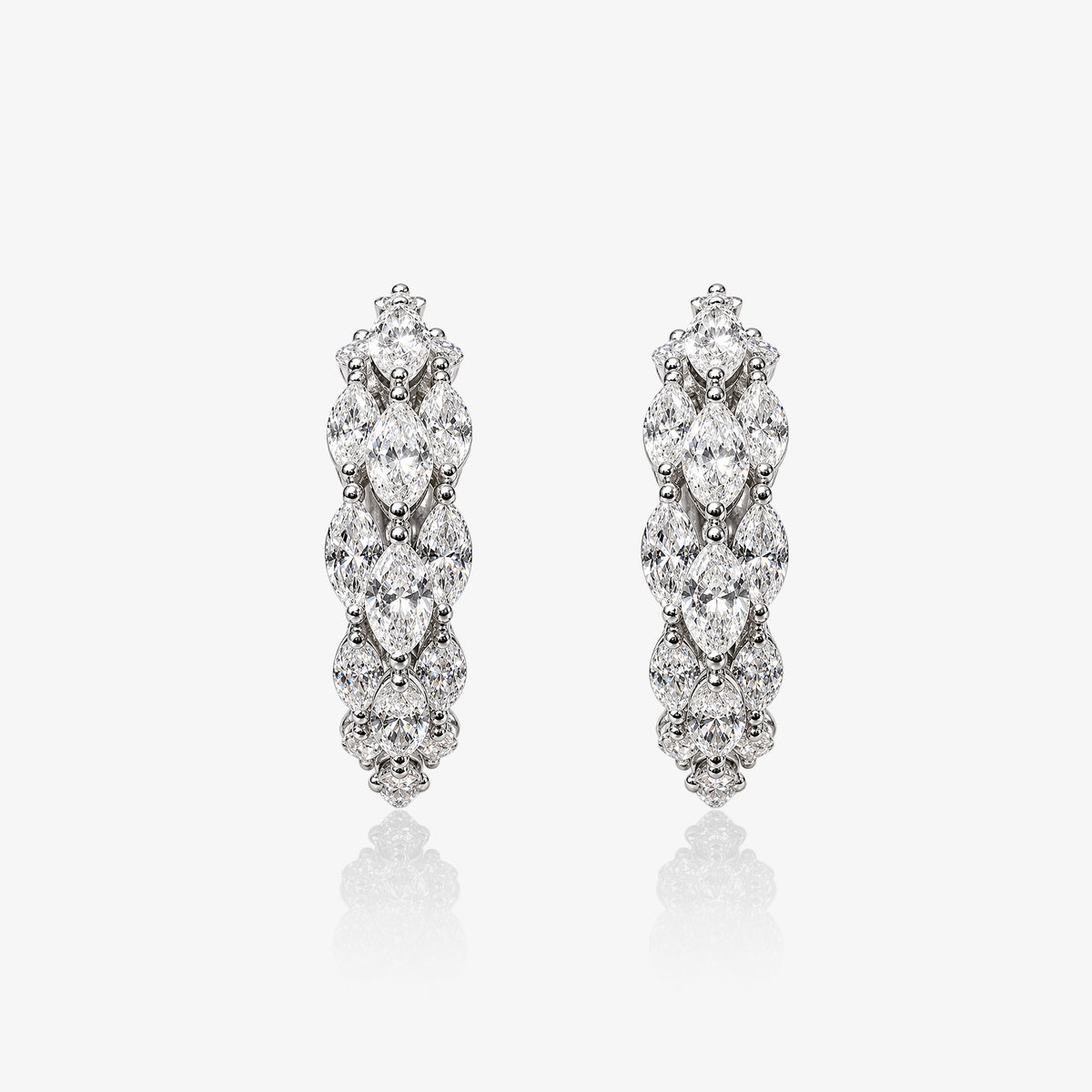 Cercei lungi din aur alb 18K cu diamante naturale 3,54 ct – KP0035225