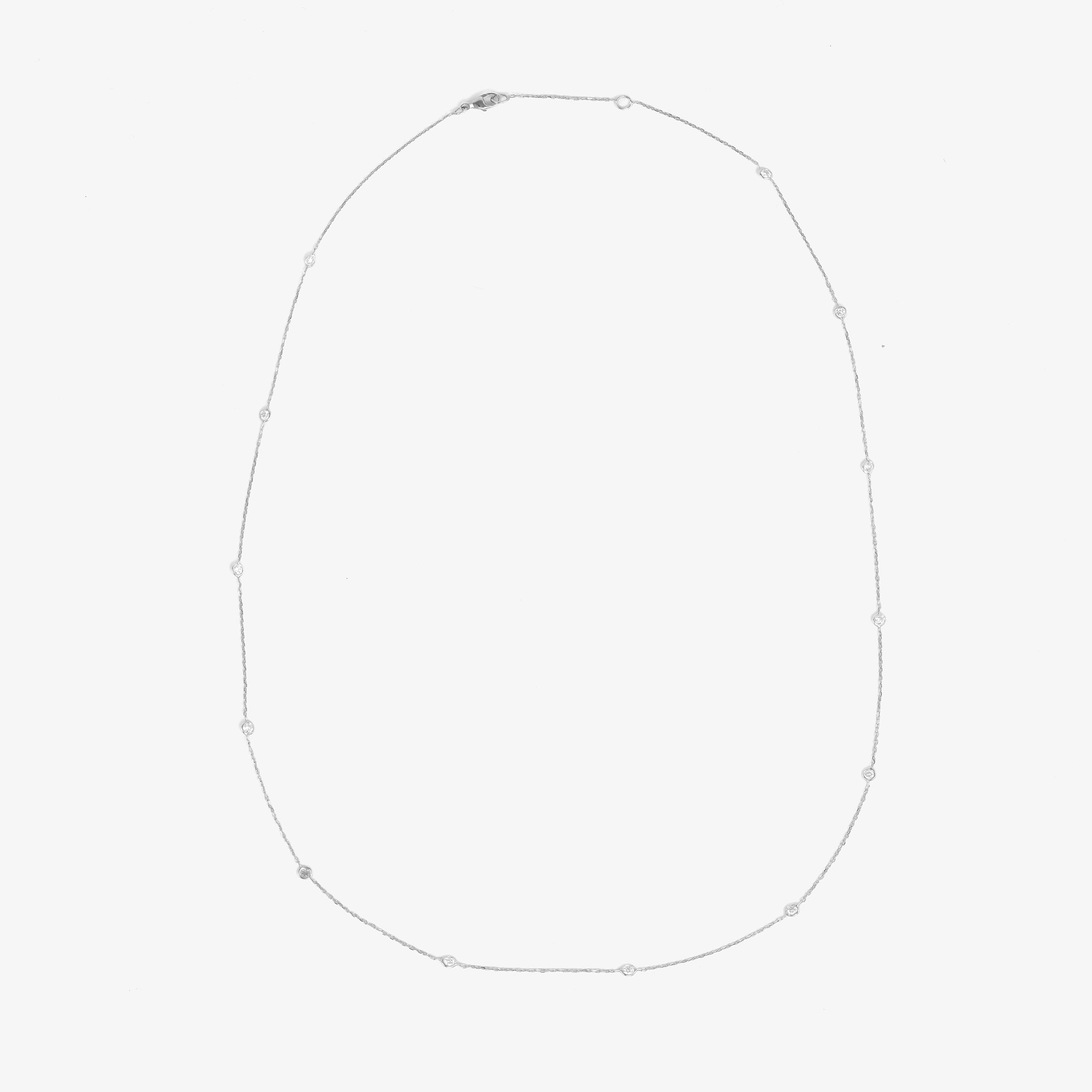 Colier din aur alb cu diamante de laborator
