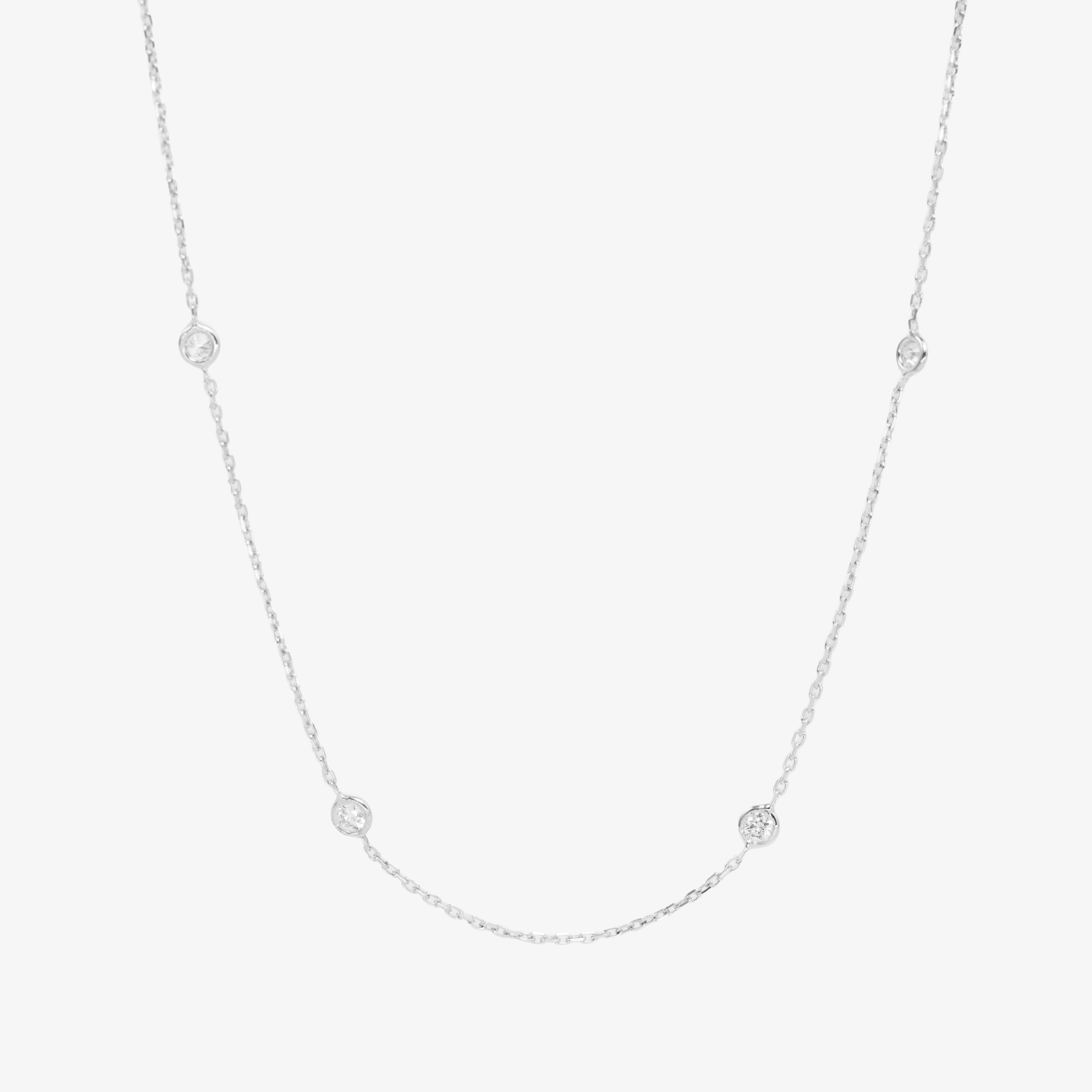 Colier din aur alb cu diamante de laborator