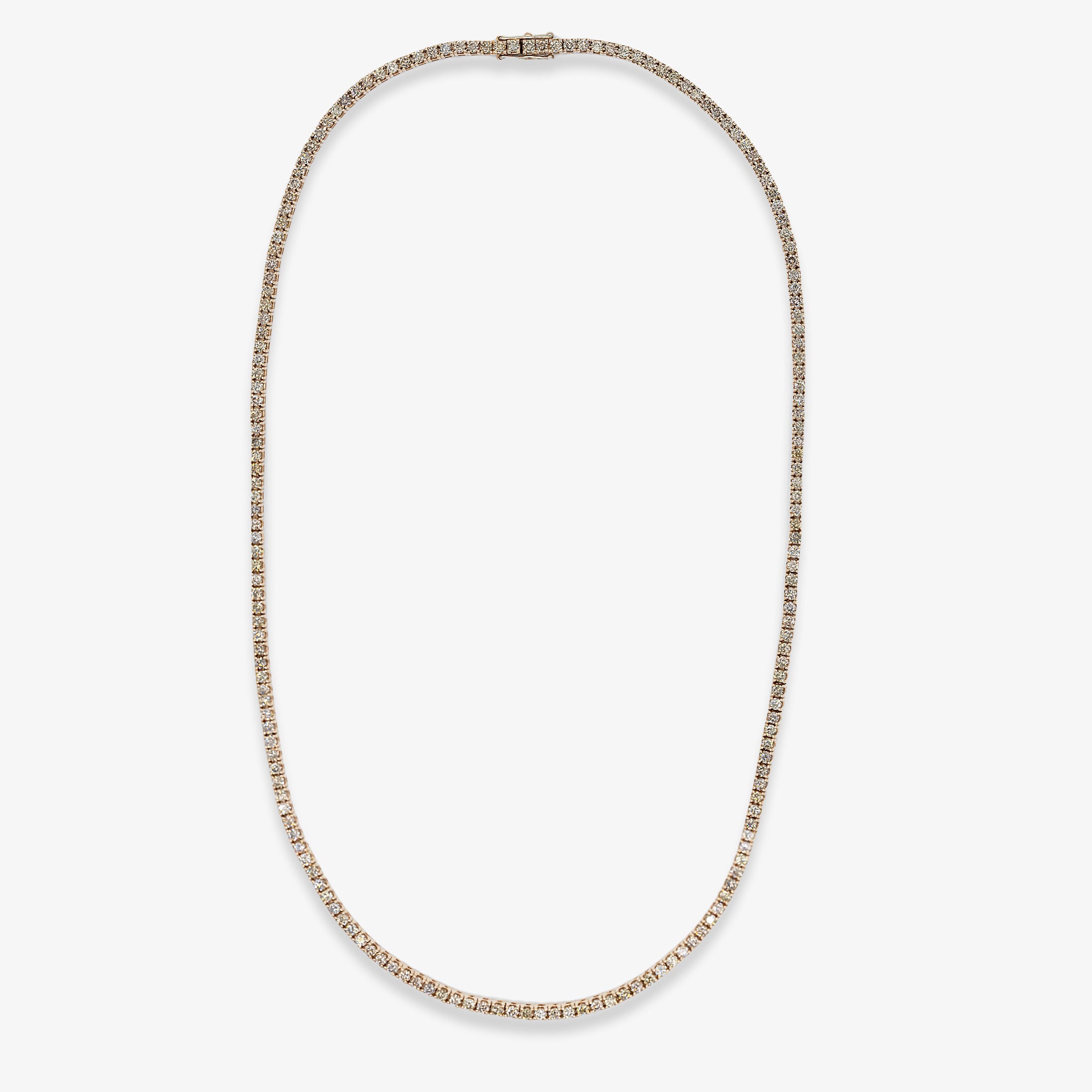 Colier tennis aur roz 18k cu diamante brown 5.47 ct