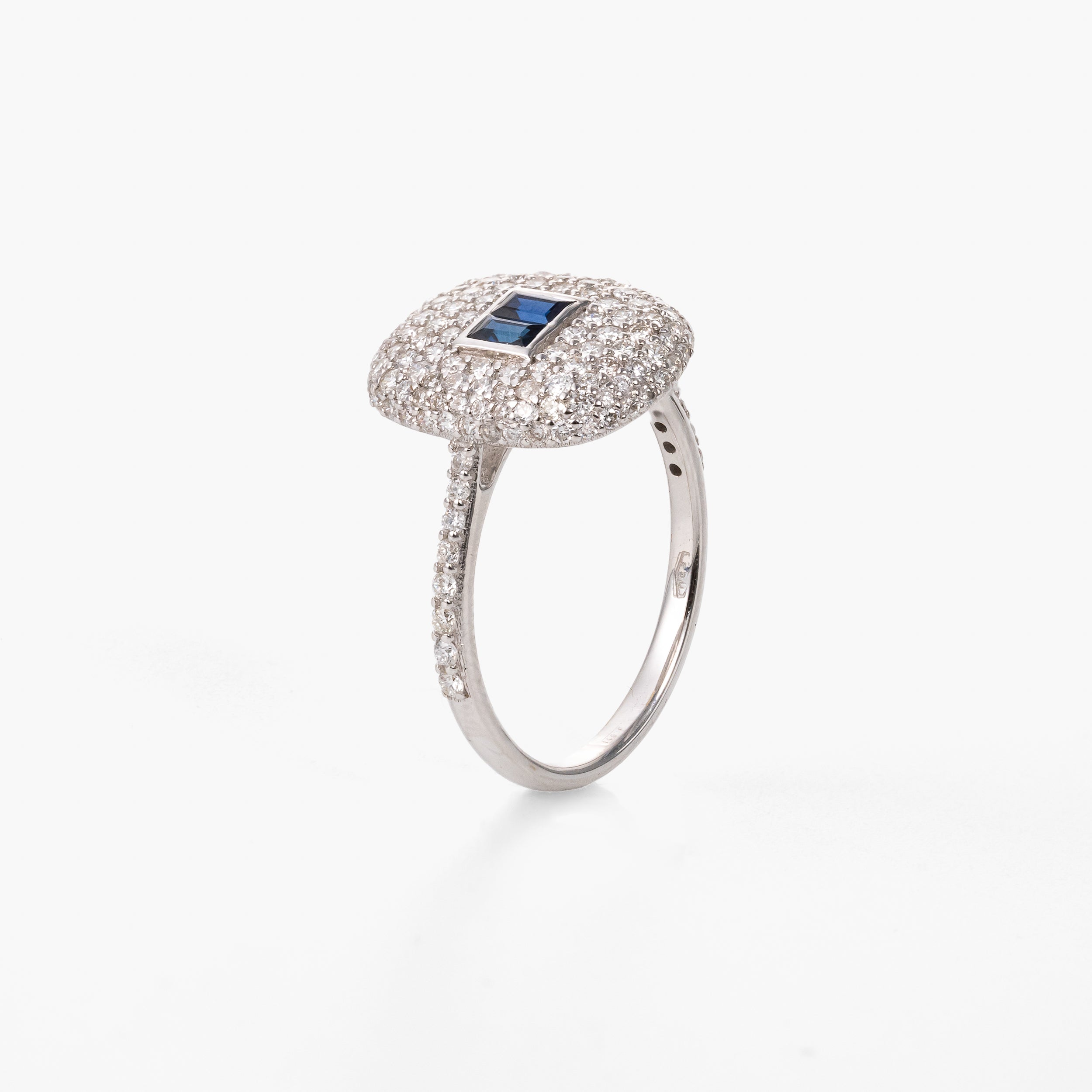 Inel aur 18k cu safire si diamante 0.95 ct