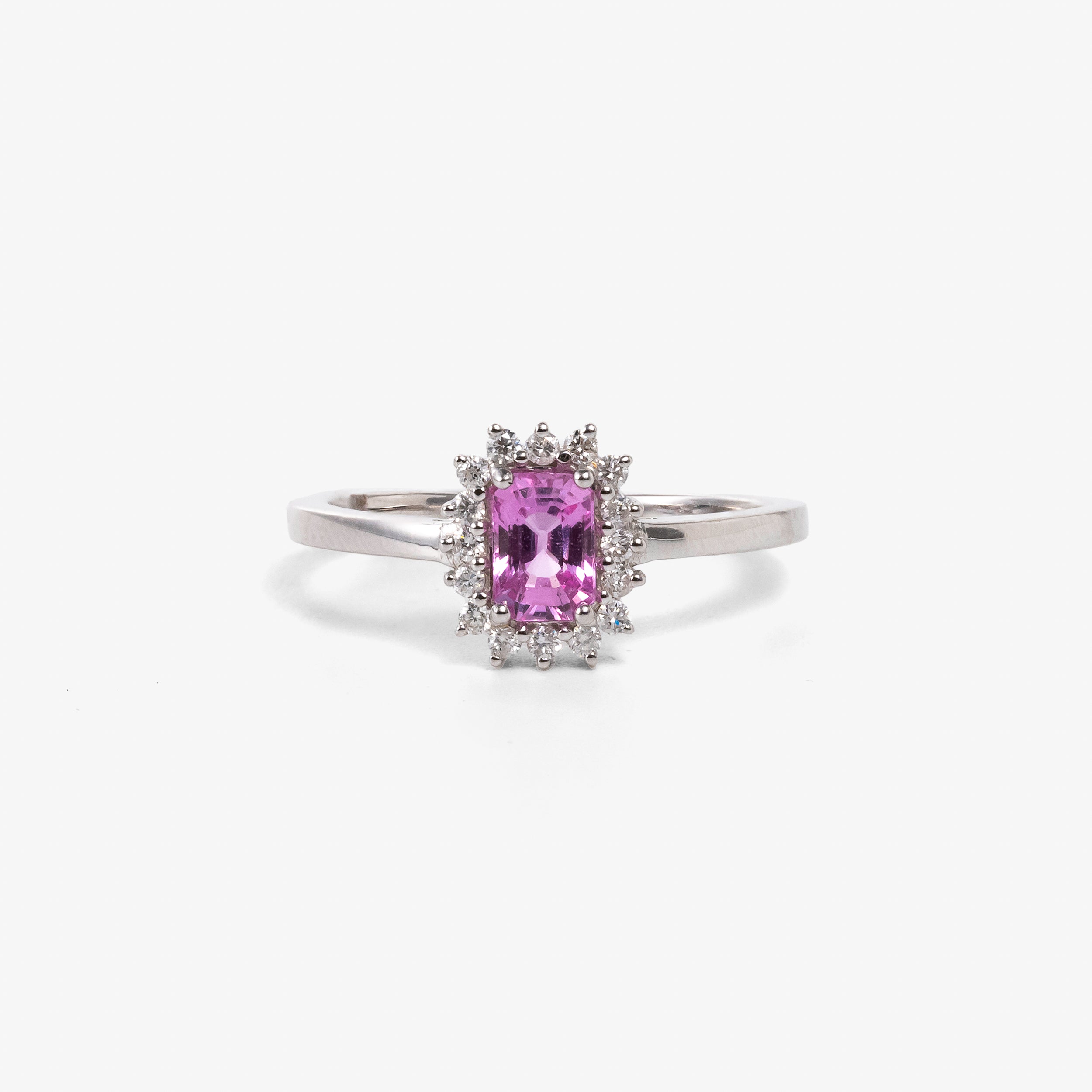 PINK SAPPHIRE AND DIAMOND RING