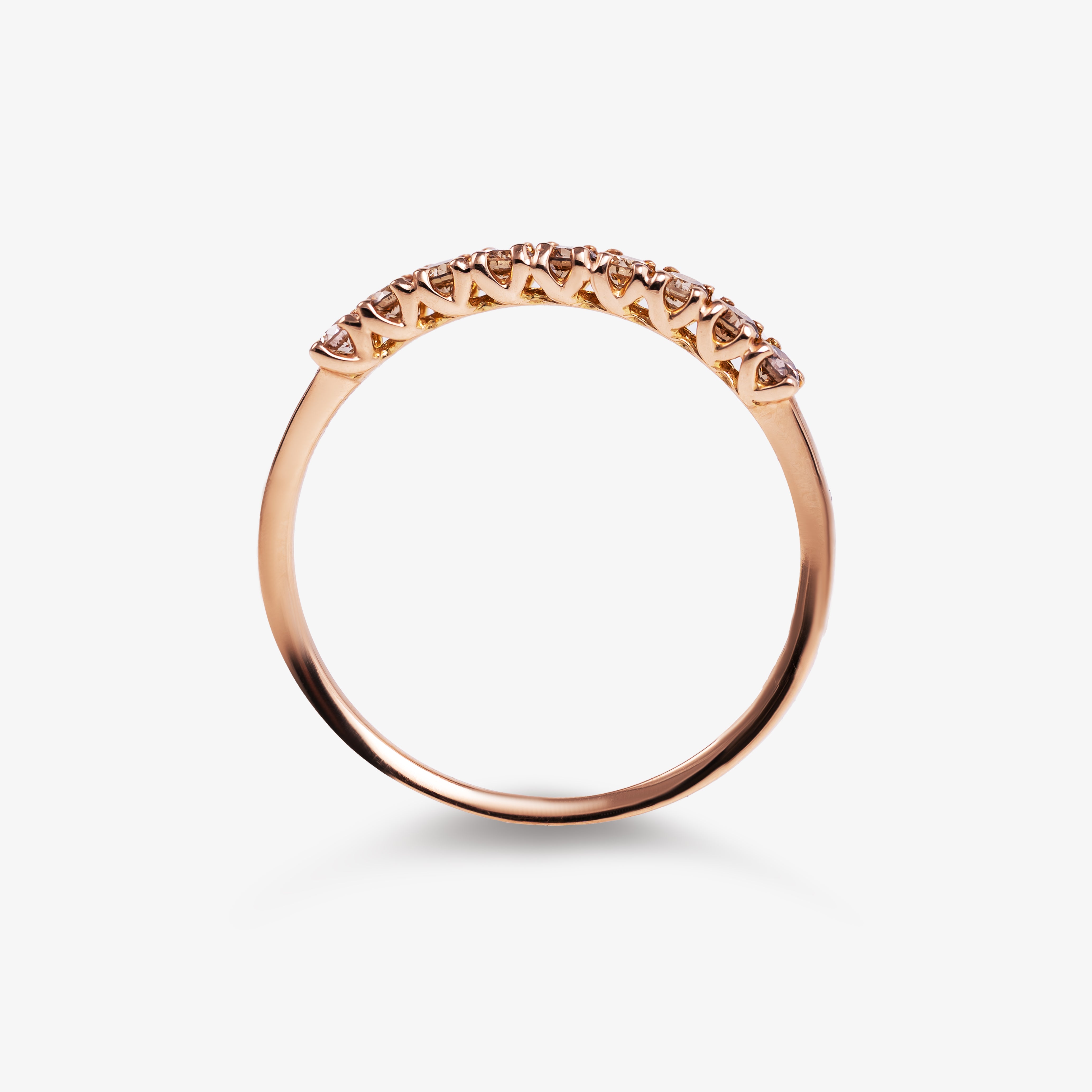 Semi-eternity ring with brown diamonds