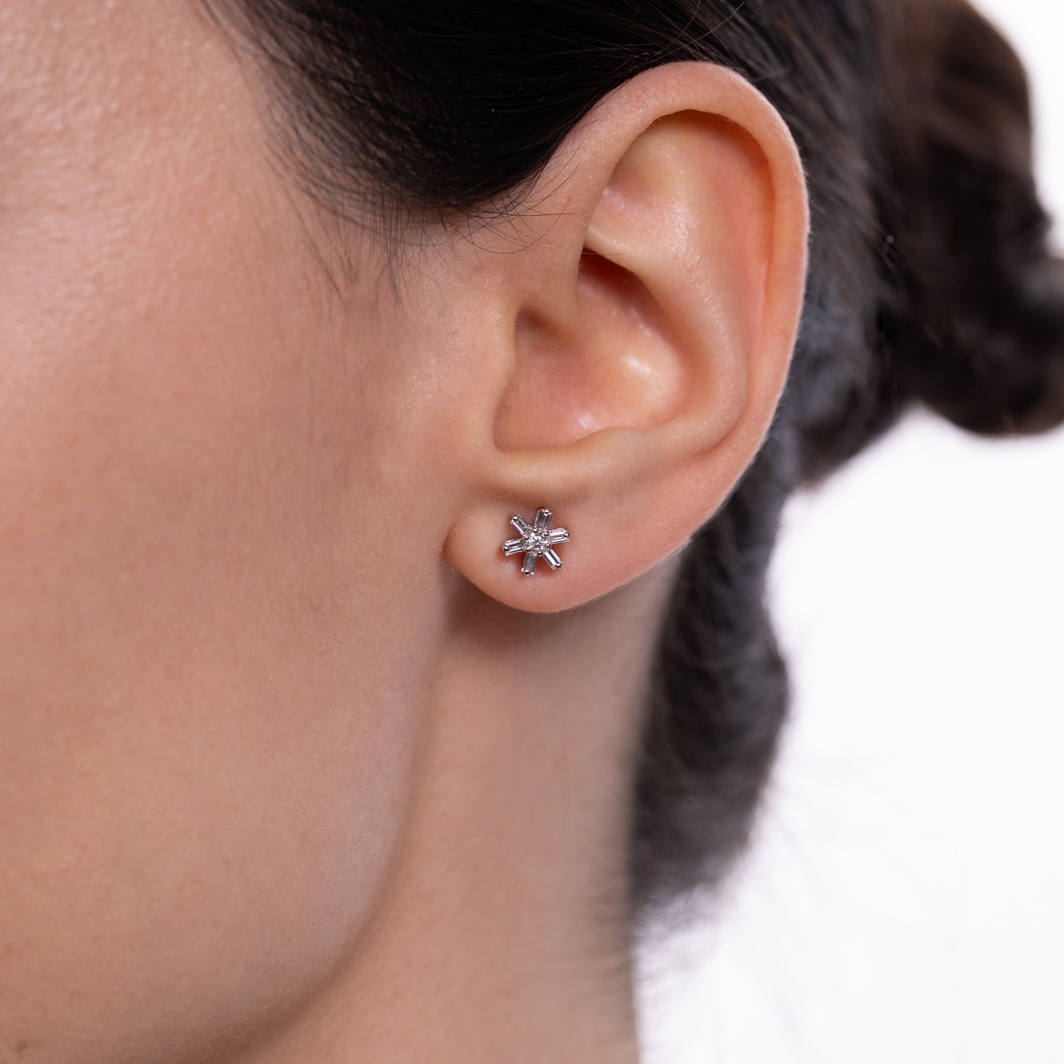 Cercei aur 18k cu diamante 0.38 ct