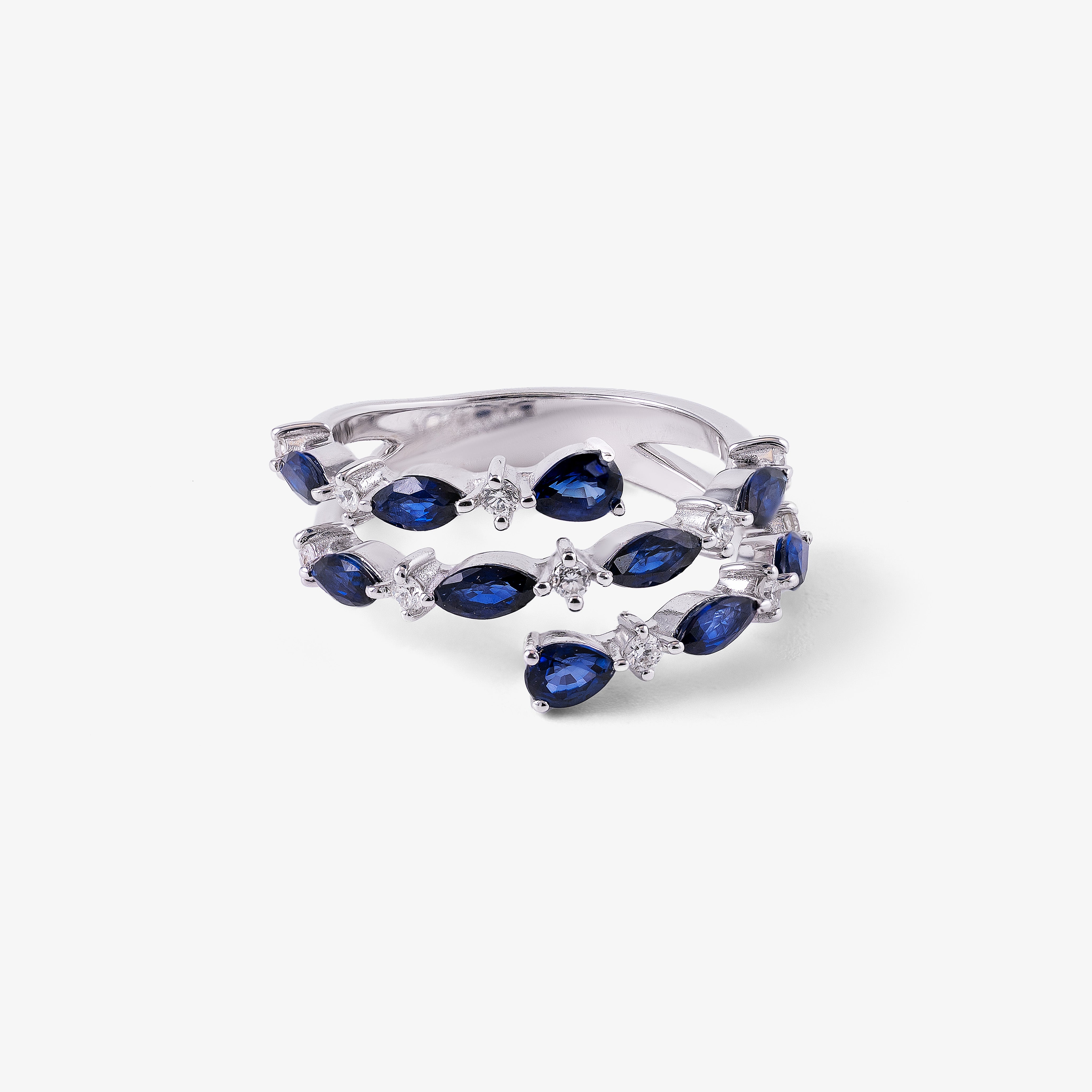 Inel aur 18k cu safire 1.69 ct si diamante