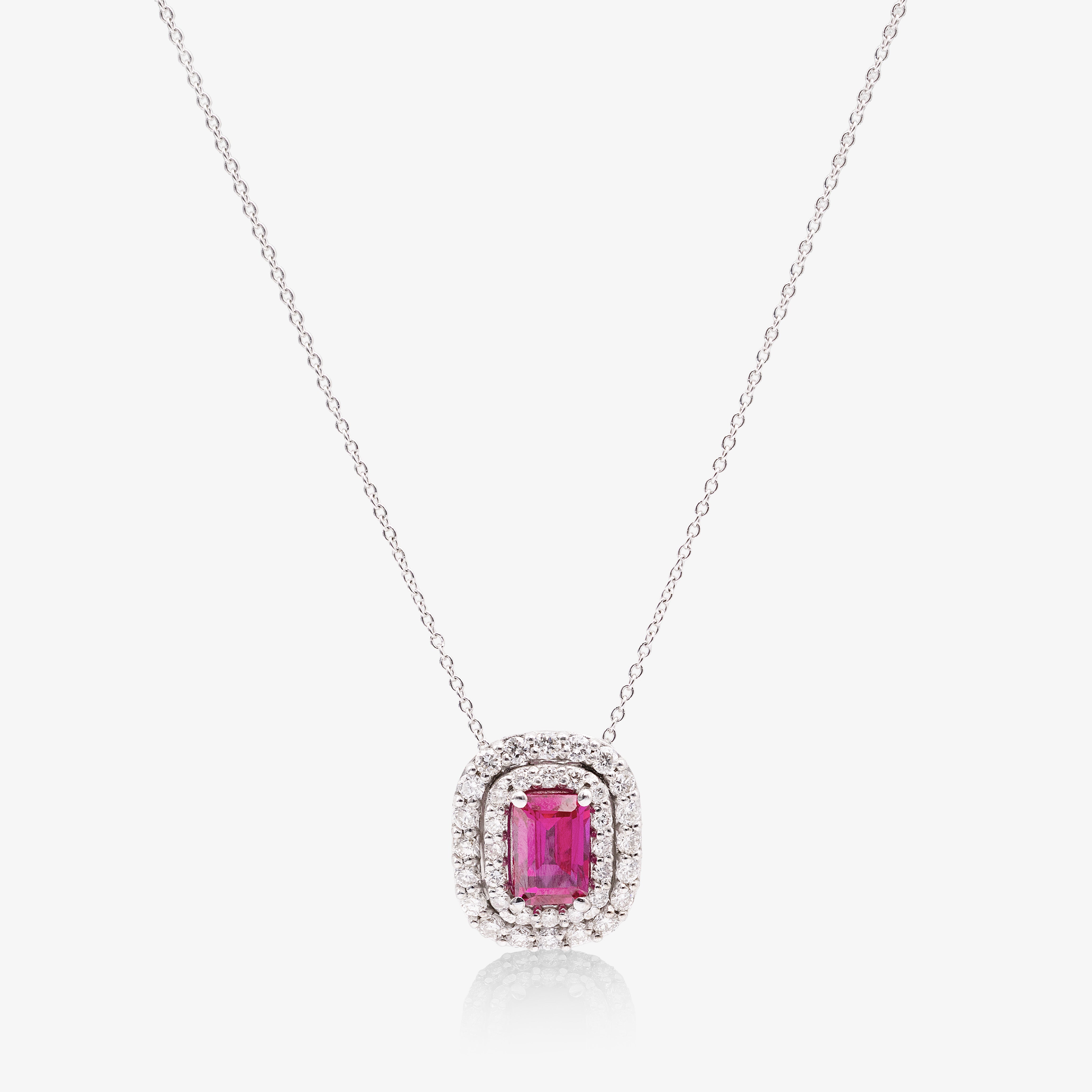Colier aur 18k cu rubin 0.60 ct si diamante