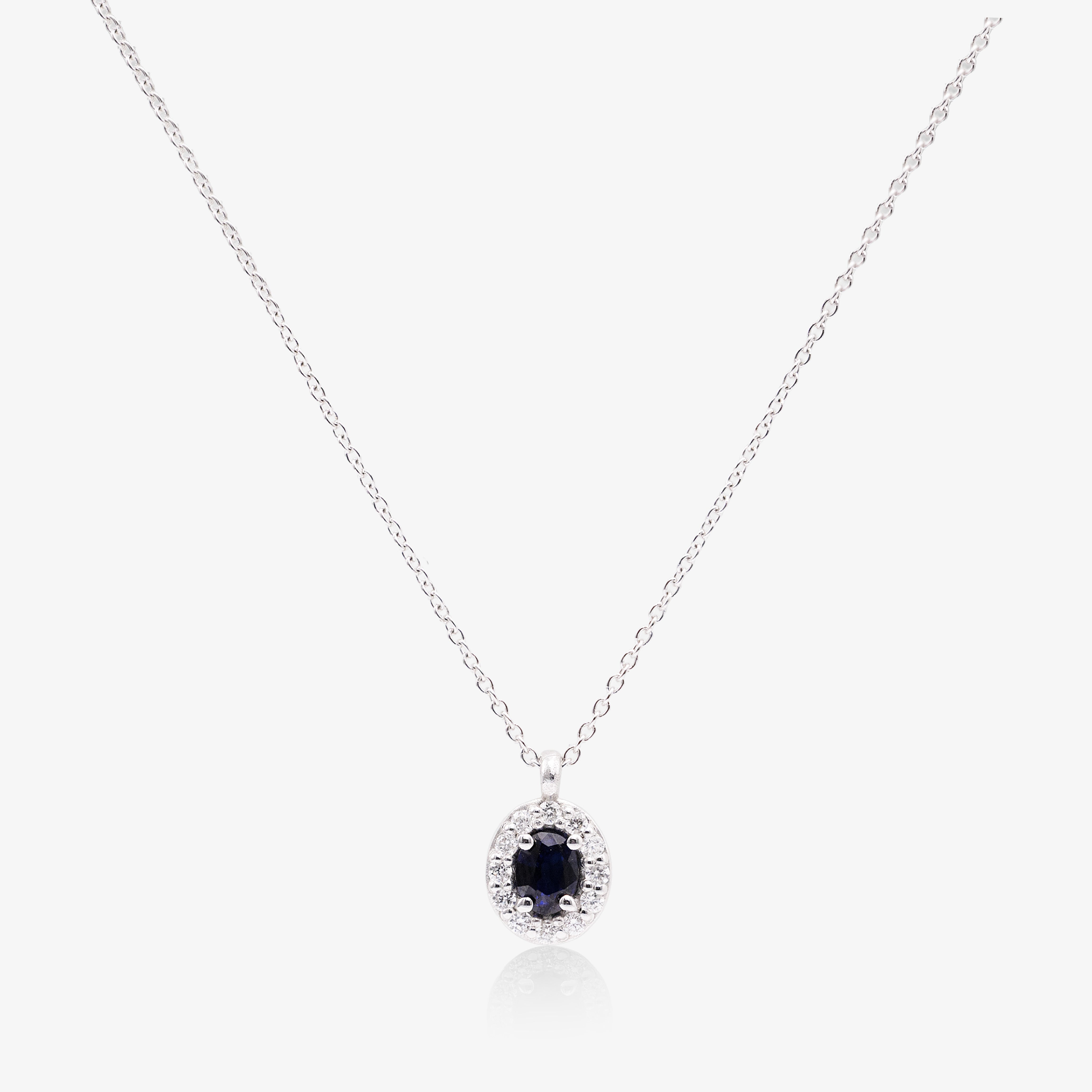 Colier aur 18k cu safir 0.20 ct si diamante