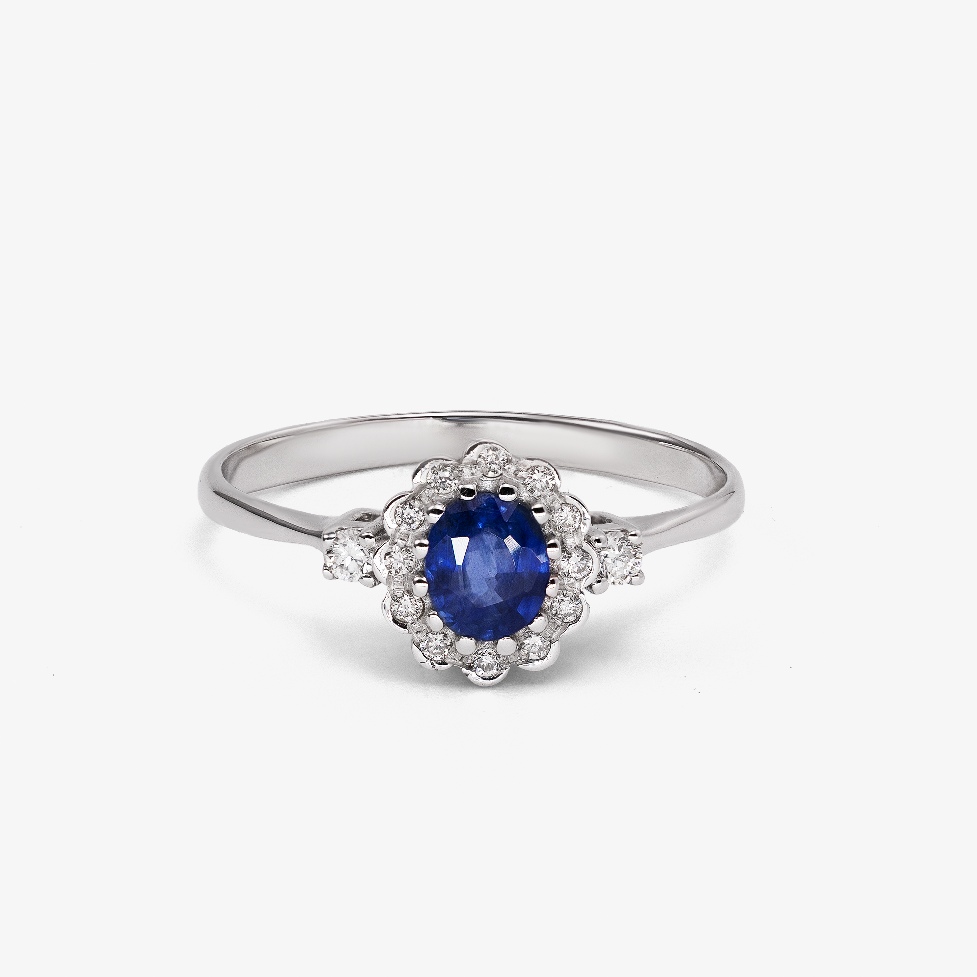 Inel aur 18k cu safir 0.52 ct si diamante