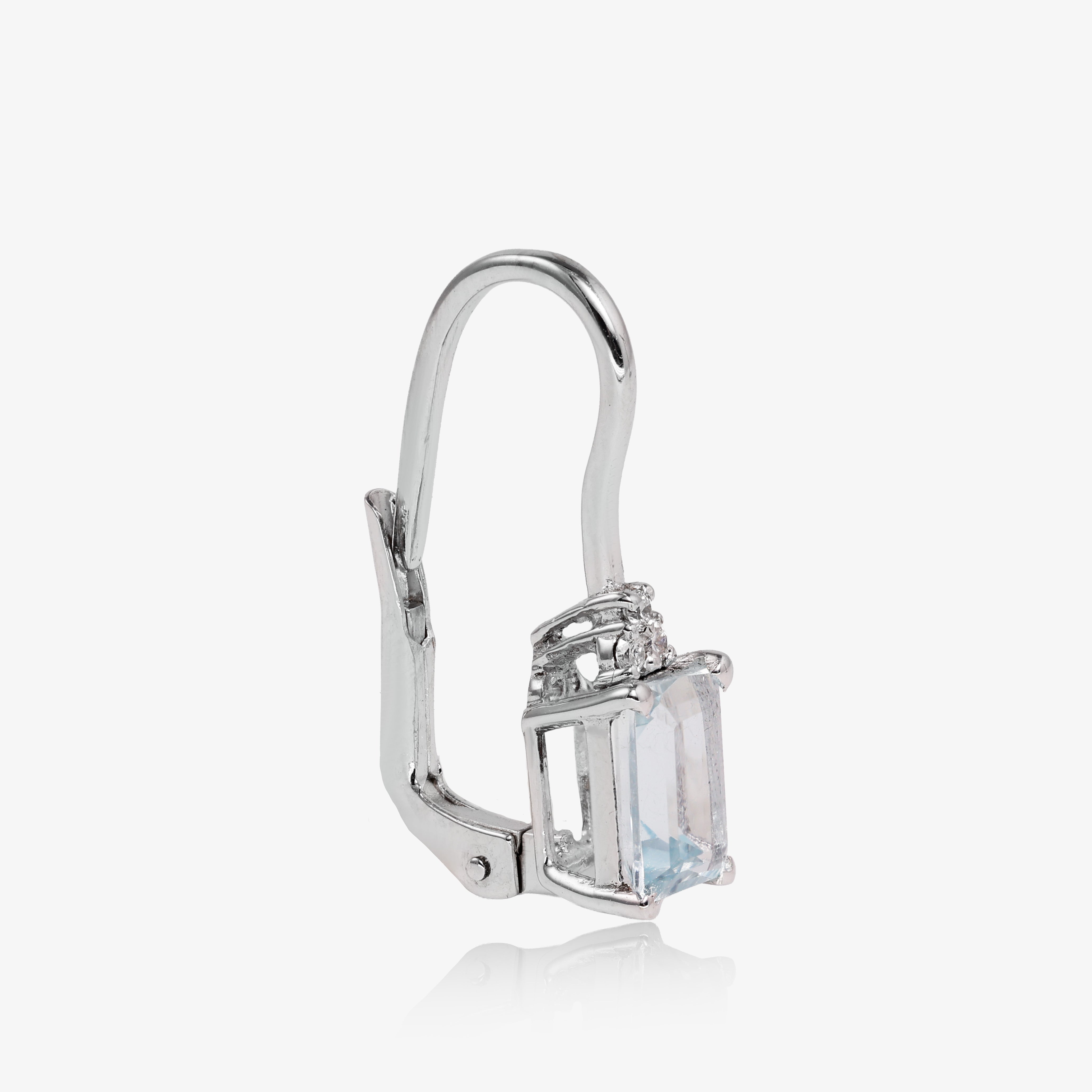 Cercei aur 18k cu aquamarine si diamante