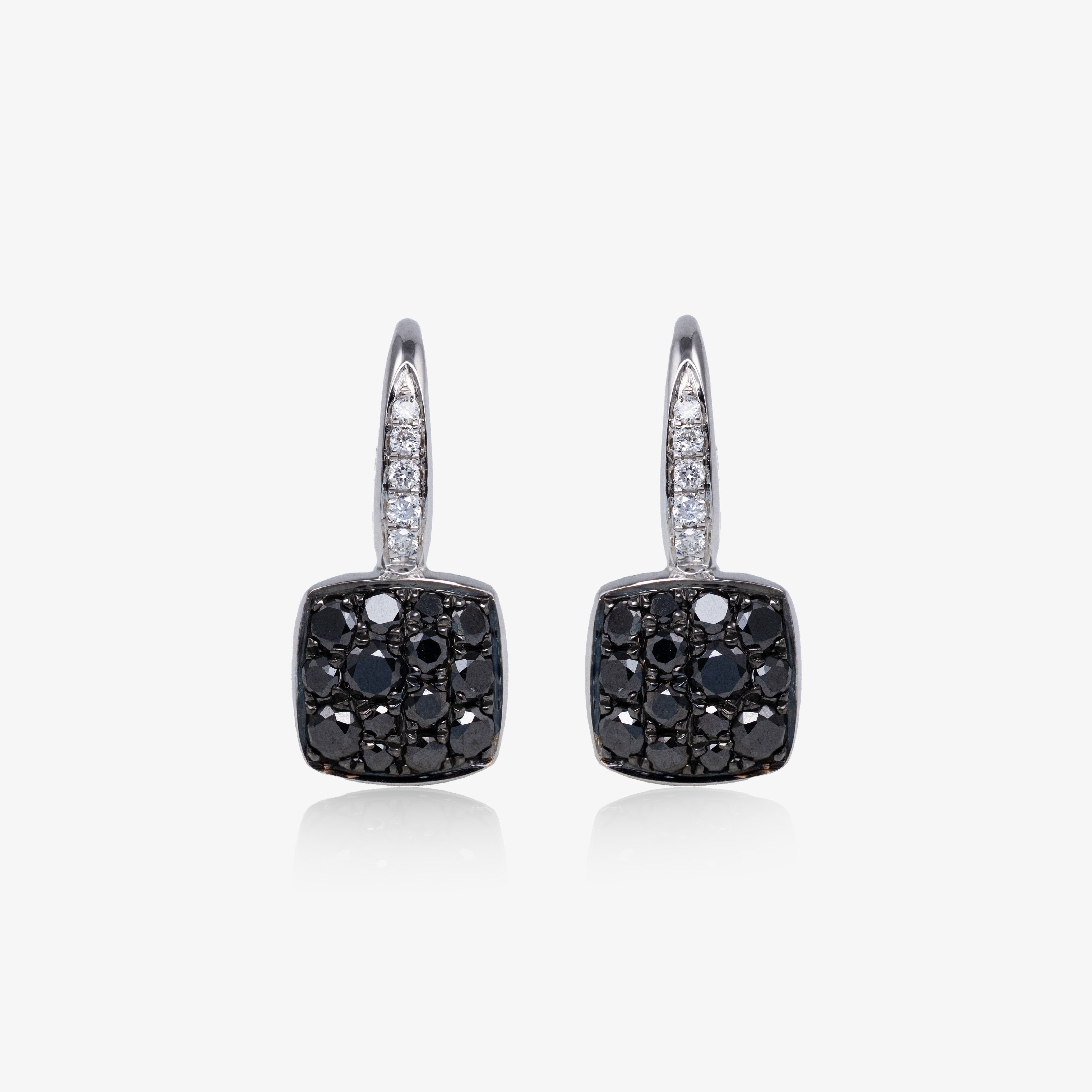 Cercei aur 18k cu diamante negre 0.53ct