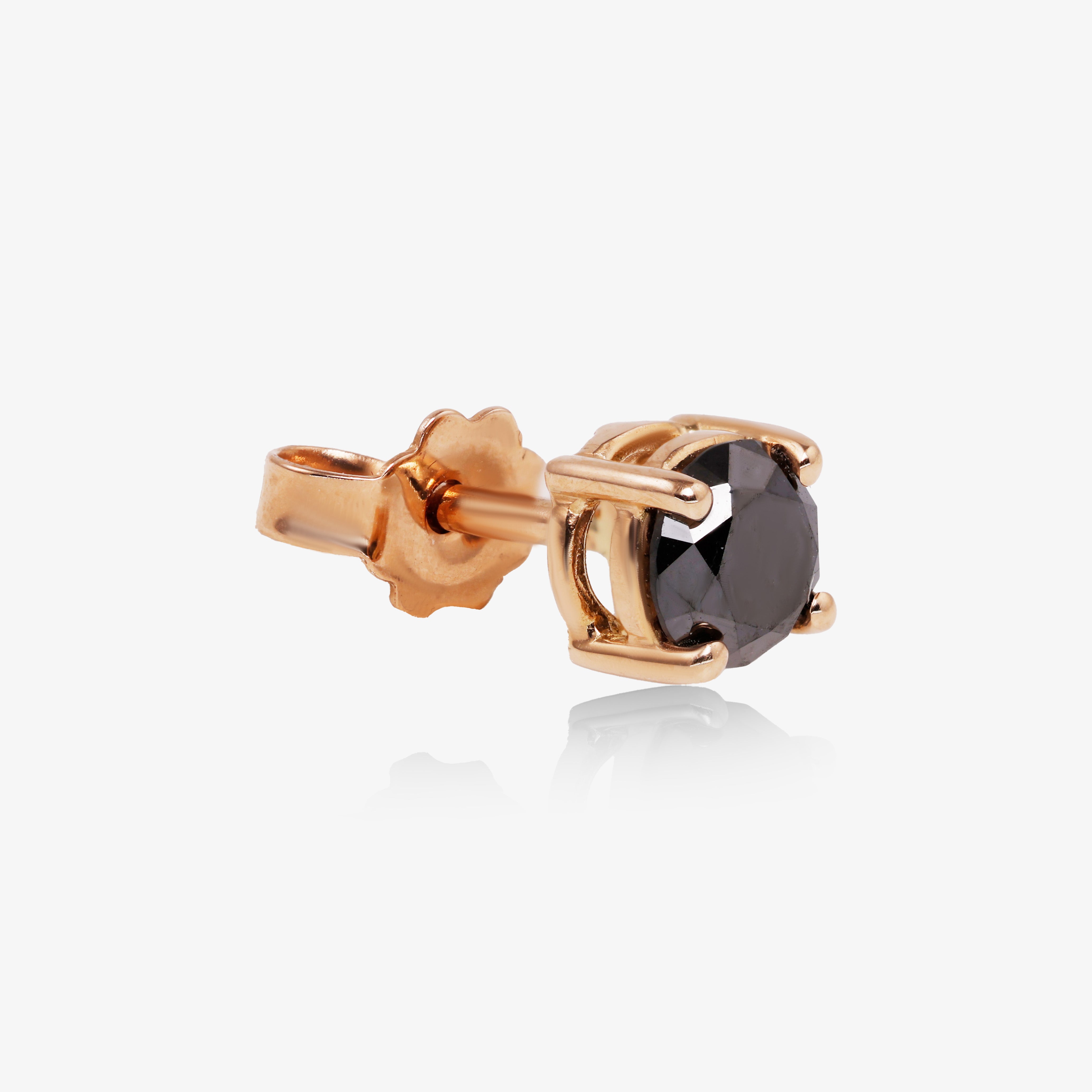 Cercei aur roz 18k cu diamante negre