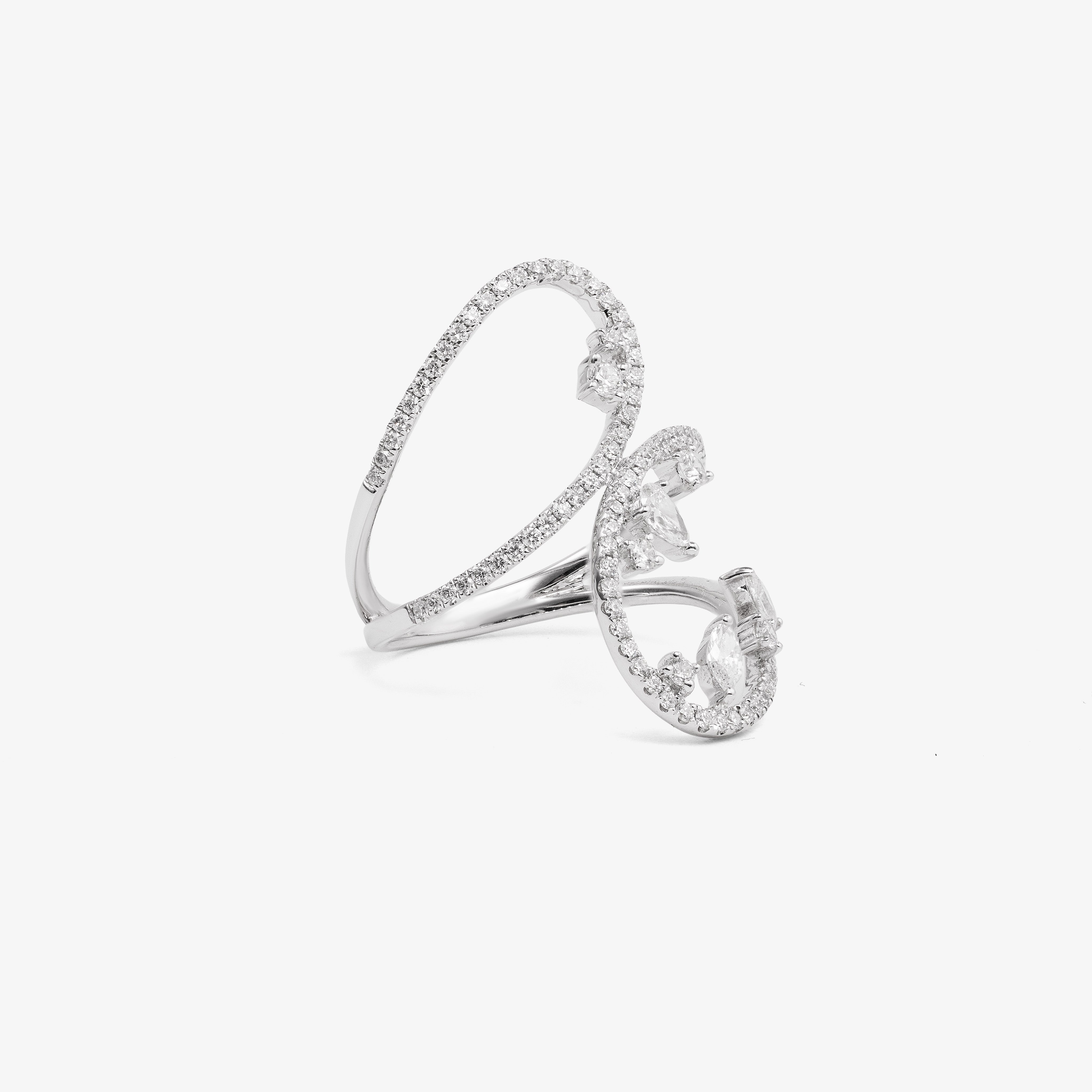 Inel aur White Swirl 18k cu diamante 0.84ct