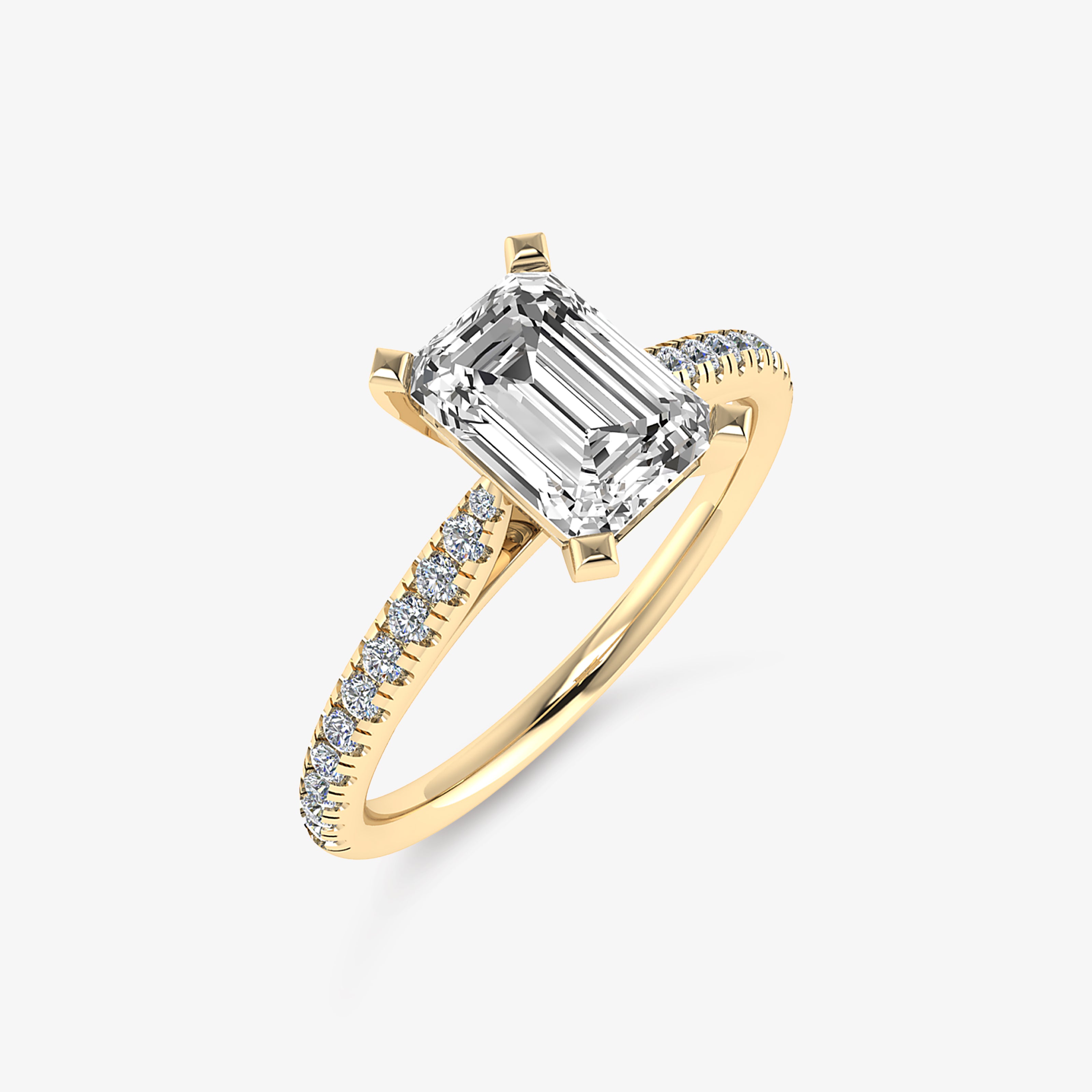 Inel de logodna cu diamant emerald cut 0.70 ct - certificat GIA