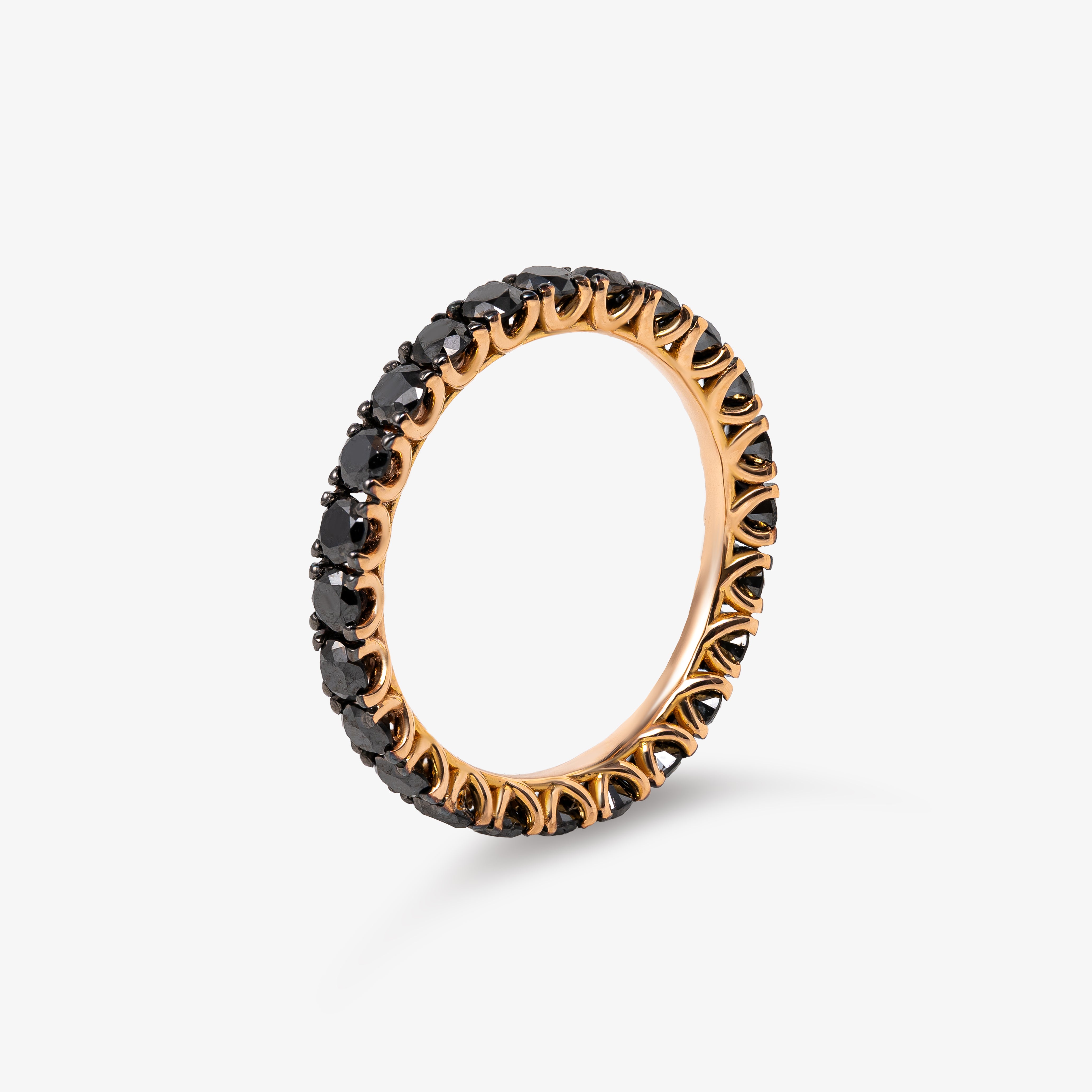 Inel eternity aur 18k cu diamante negre 1.50 ct