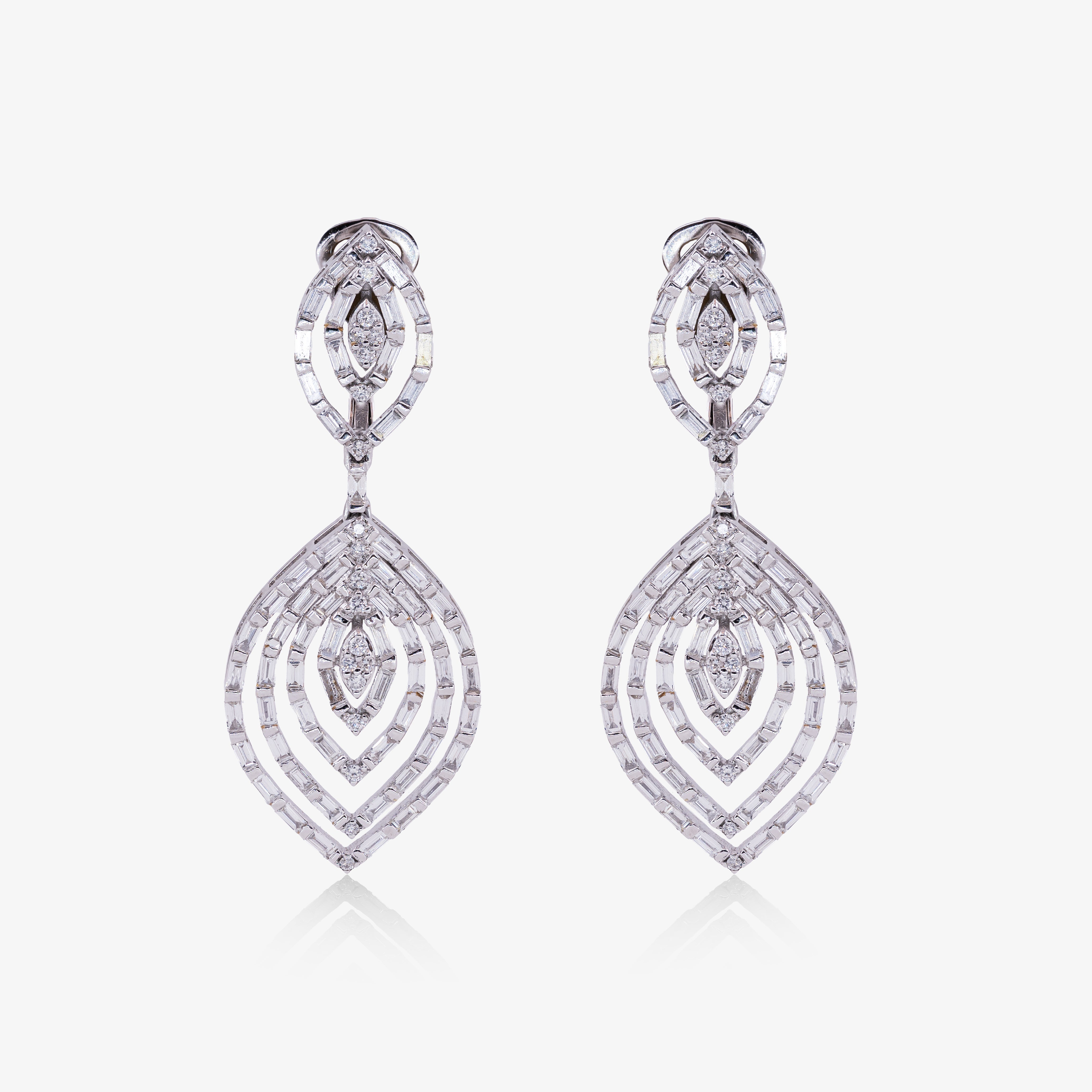 Cercei aur 18k cu diamante 2.40 ct