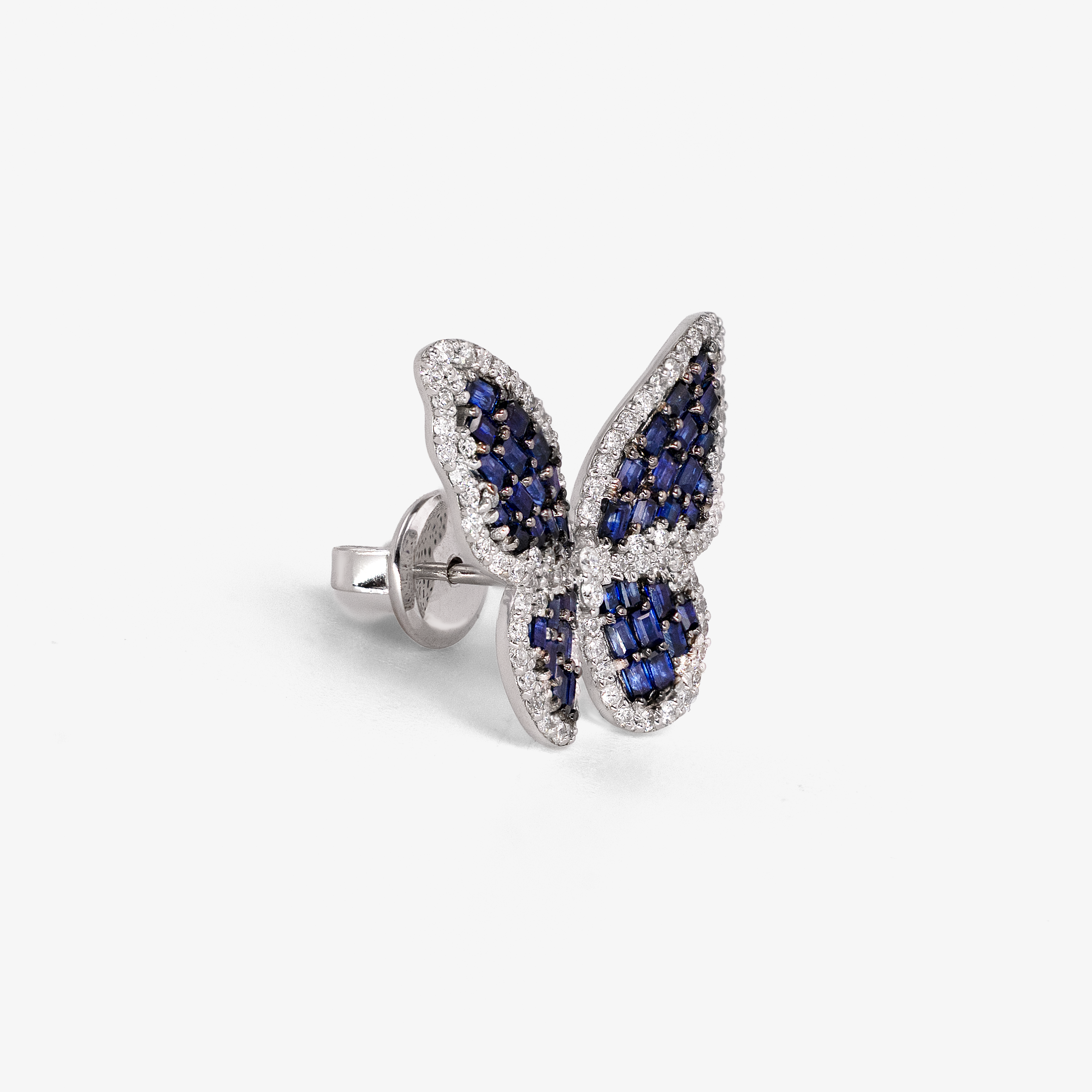 Cercei aur 18k cu safire 1.66 ct si diamante 0.83