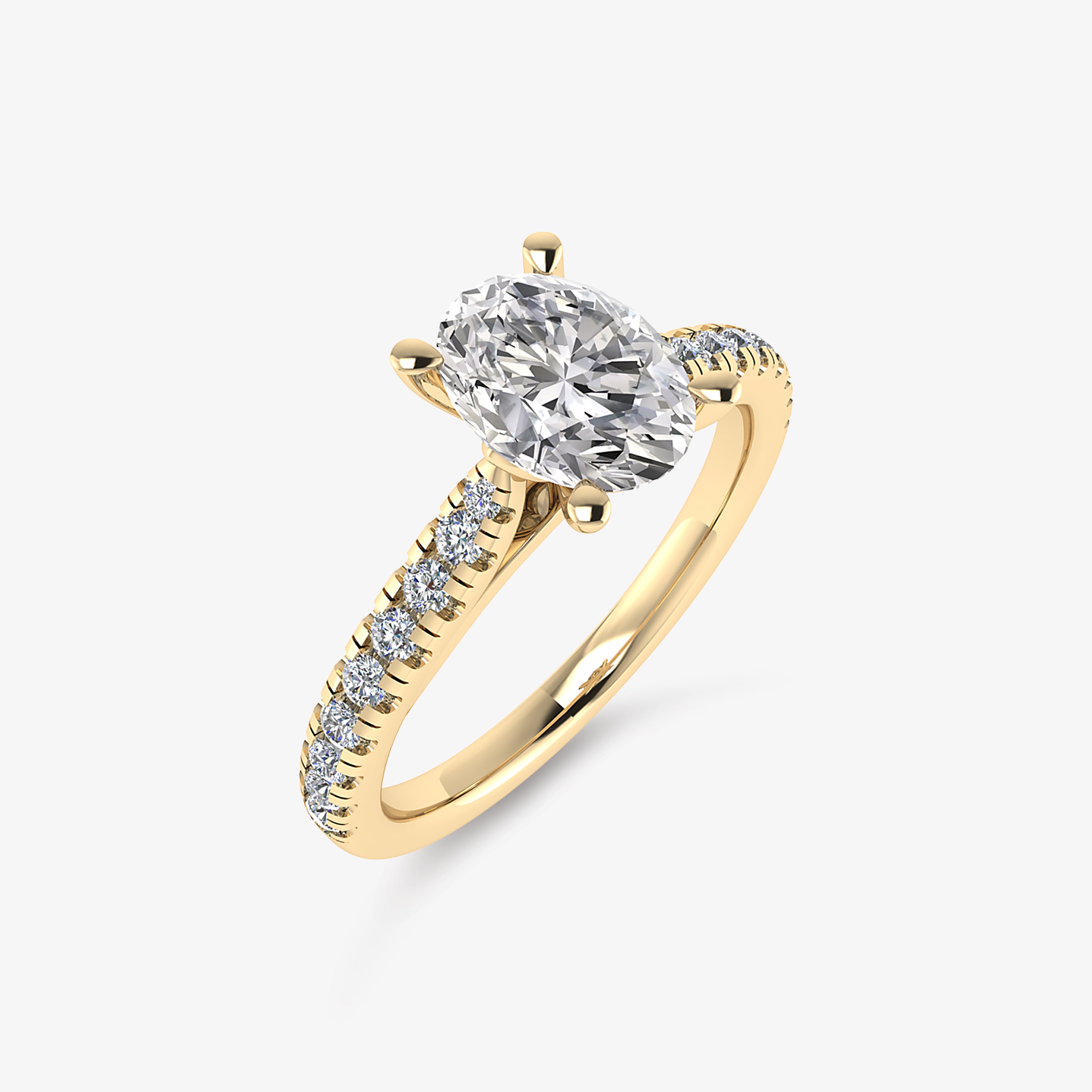 Platinum engagement ring with Central Oval Diamond 0.72 ct - GIA certificate