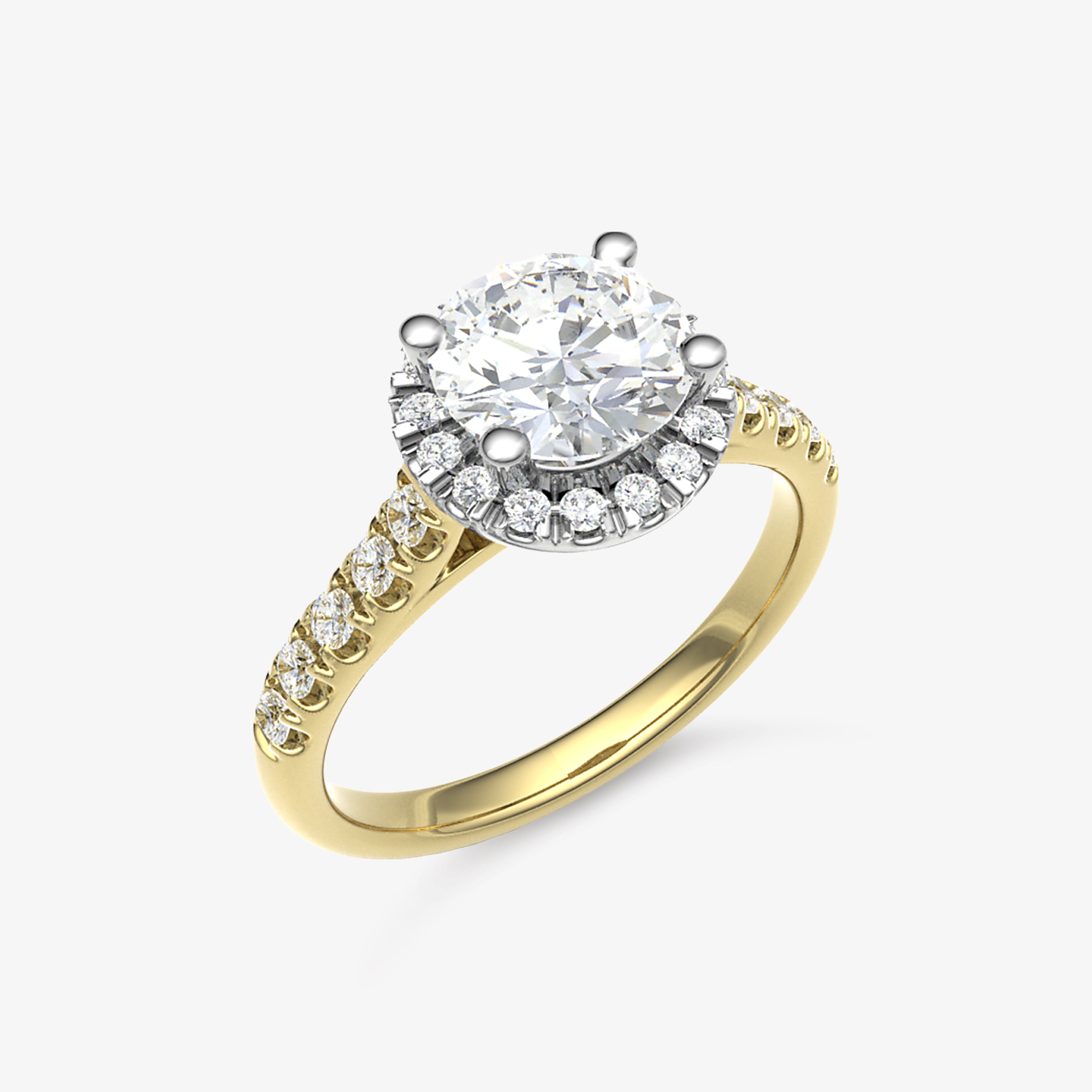 Inel de logodna din platina, diamant central 0.50 ct - certificat GIA