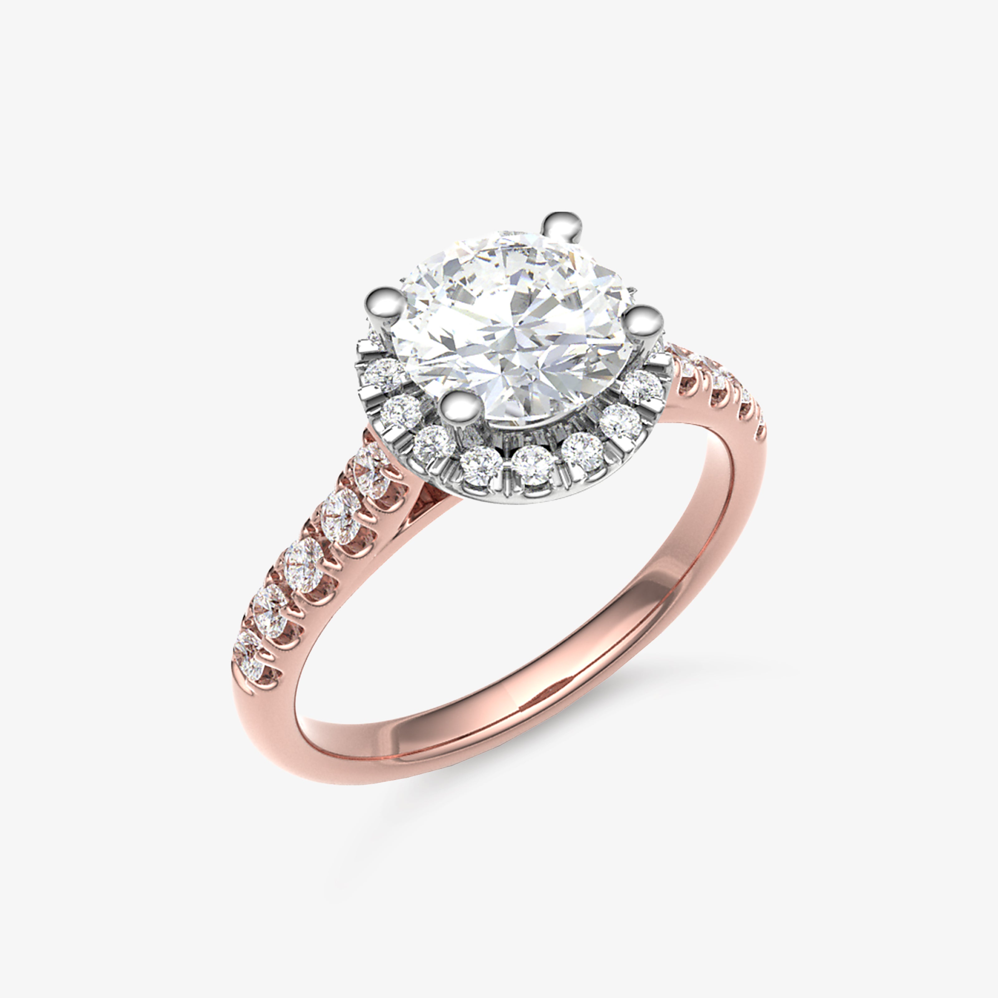 Inel de logodna din platina, diamant central 0.50 ct - certificat GIA