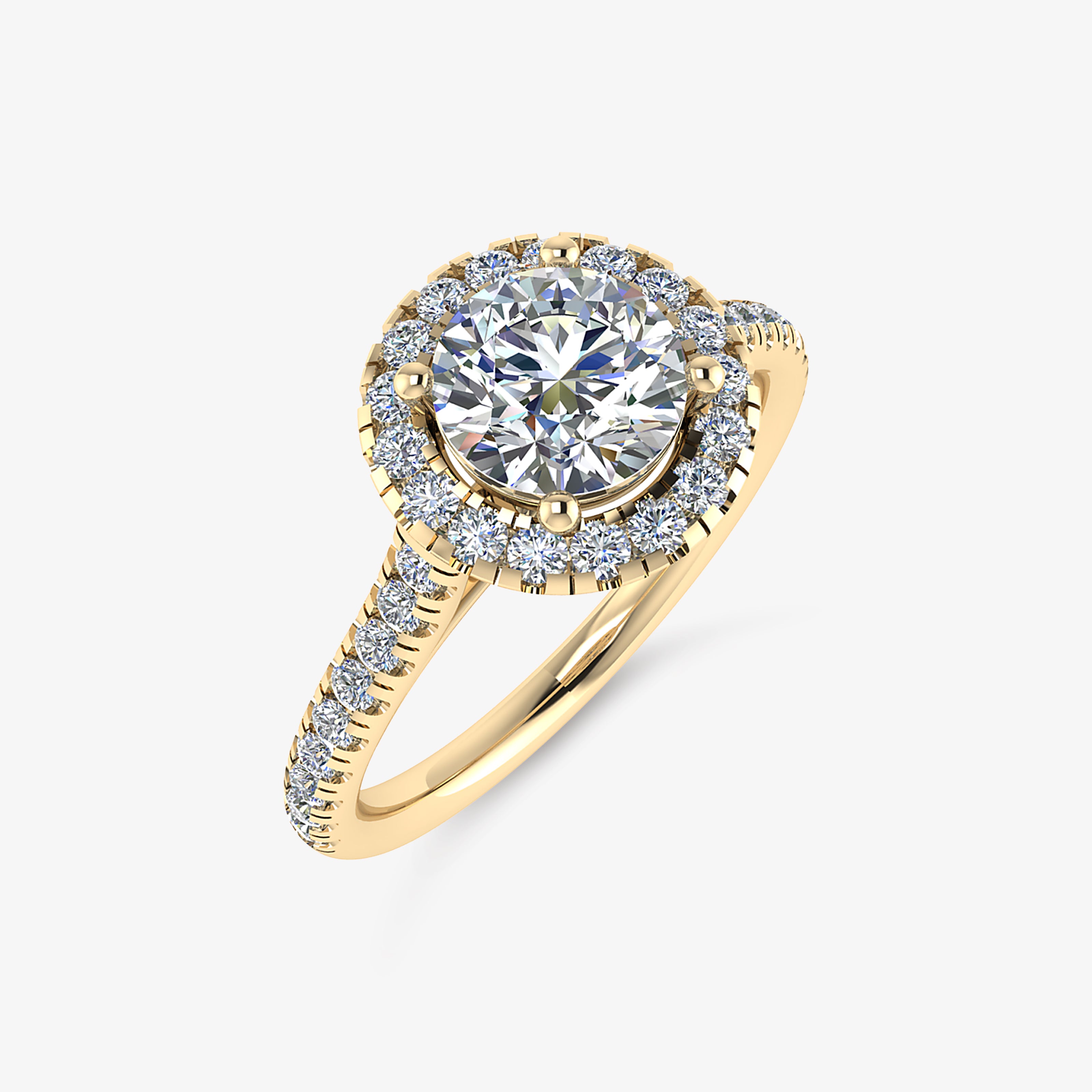 Inel de logodna Halo din platina cu diamant 1.00 ct - certificat GIA