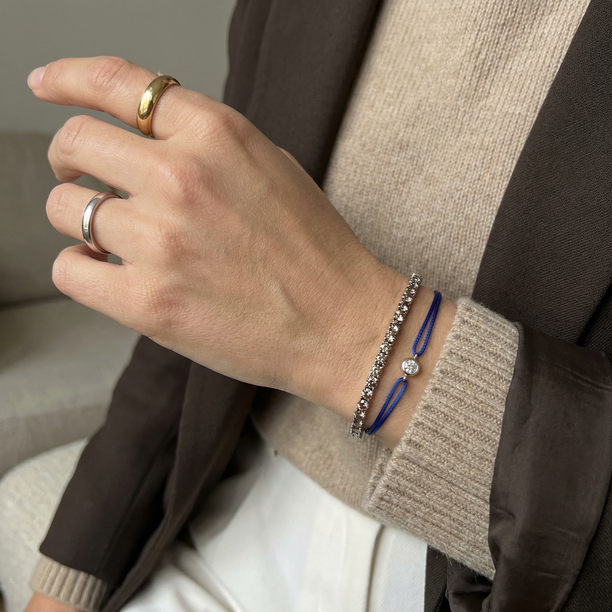 Bratara pe snur cu pandantiv si diamant 0.25ct