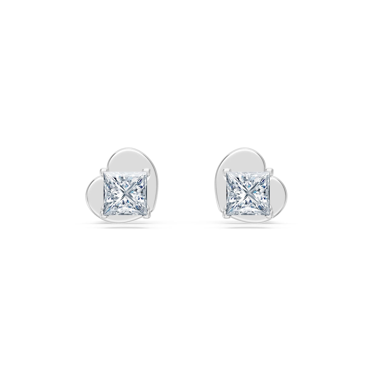 Cercei din Aur cu Diamante, Forma Princess, 0,34 CT