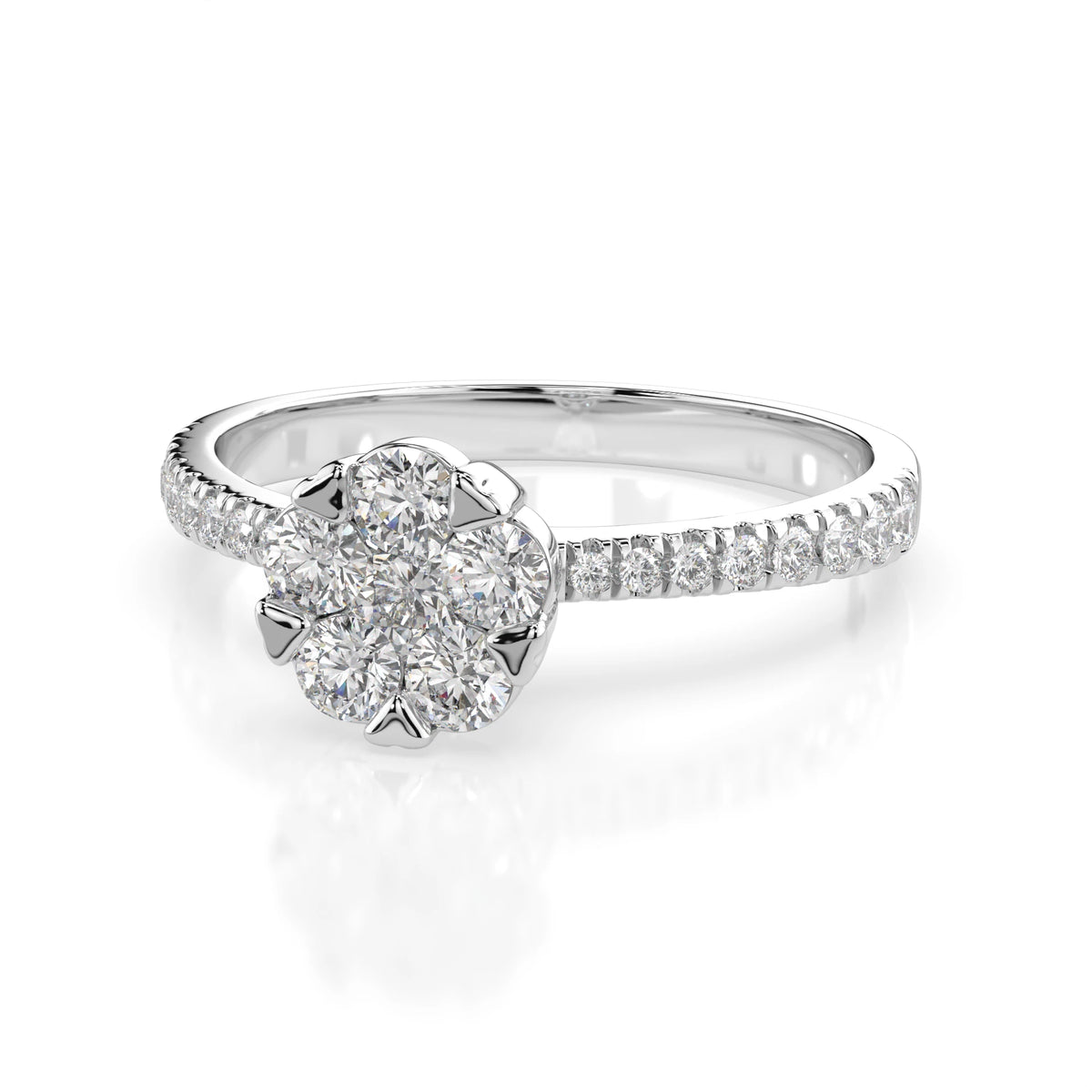 Inel din Aur cu Diamante, Forma Rotund Briliant, 0,58 CT
