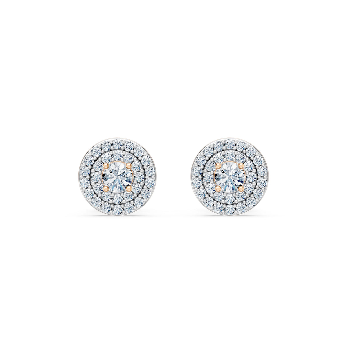 Cercei din Aur cu Diamante, Forma Rotund Briliant, 0,47 CT