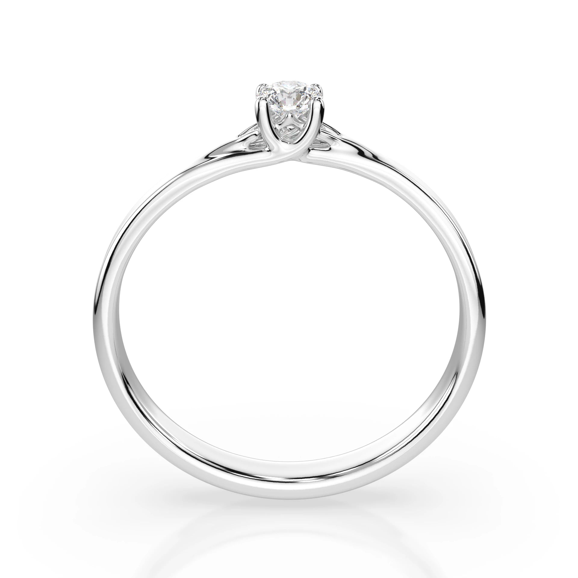 Inel de Logodnă Solitaire din Aur, Diamant Rotund Briliant 0.10 CT