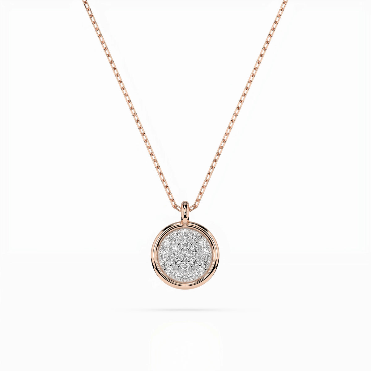 Colier din Aur cu Diamante, Forma Rotund Briliant, 0,12 CT