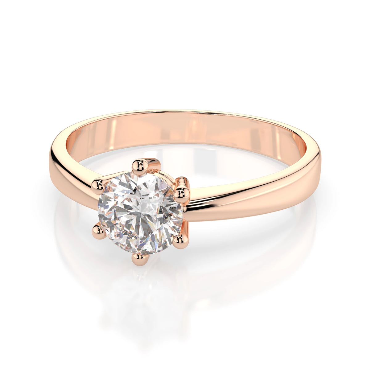Inel de Logodnă Solitaire din Aur, Diamant Rotund Briliant 0,40 CT