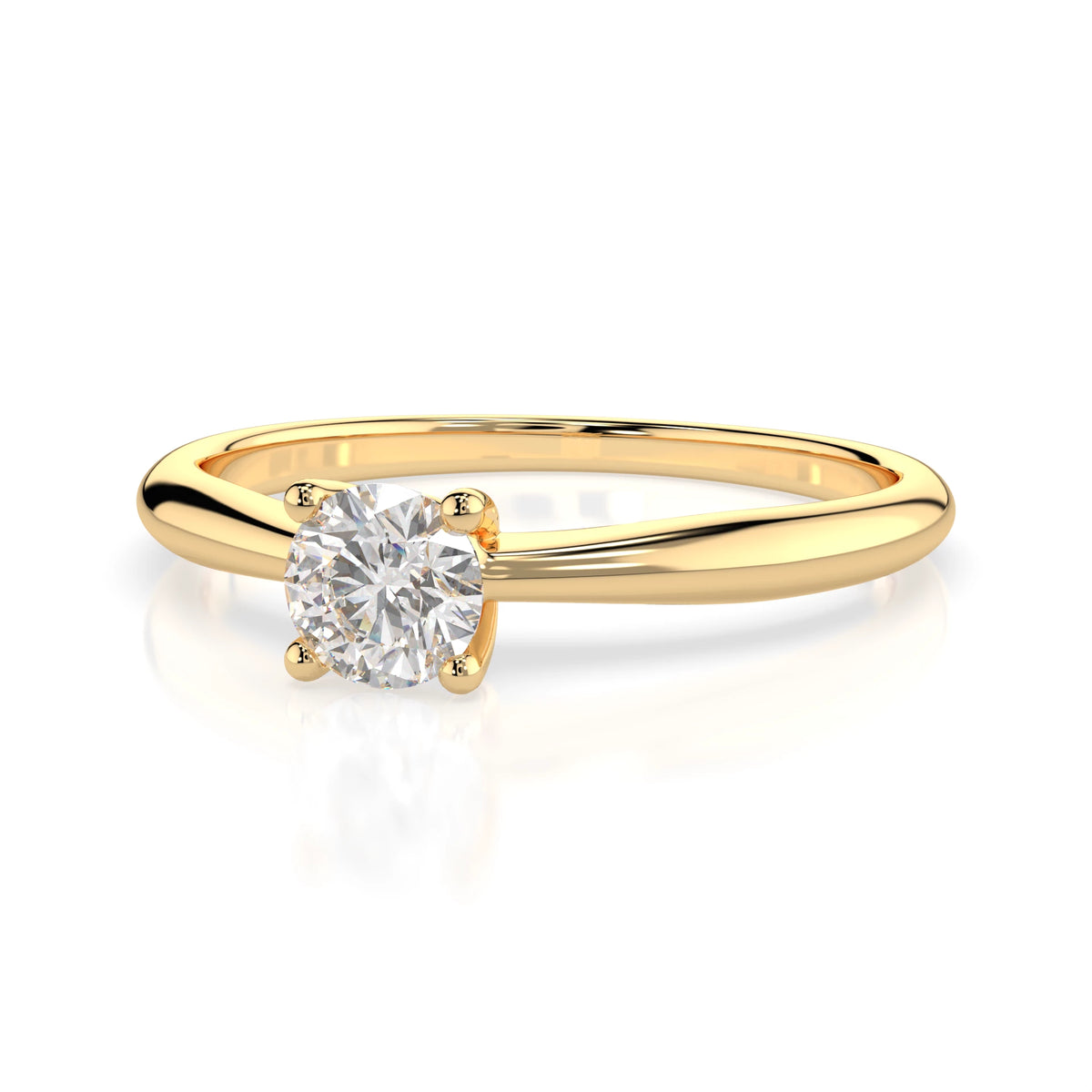 Inel de Logodnă Solitaire din Aur, Diamant Rotund Briliant 0,35 CT