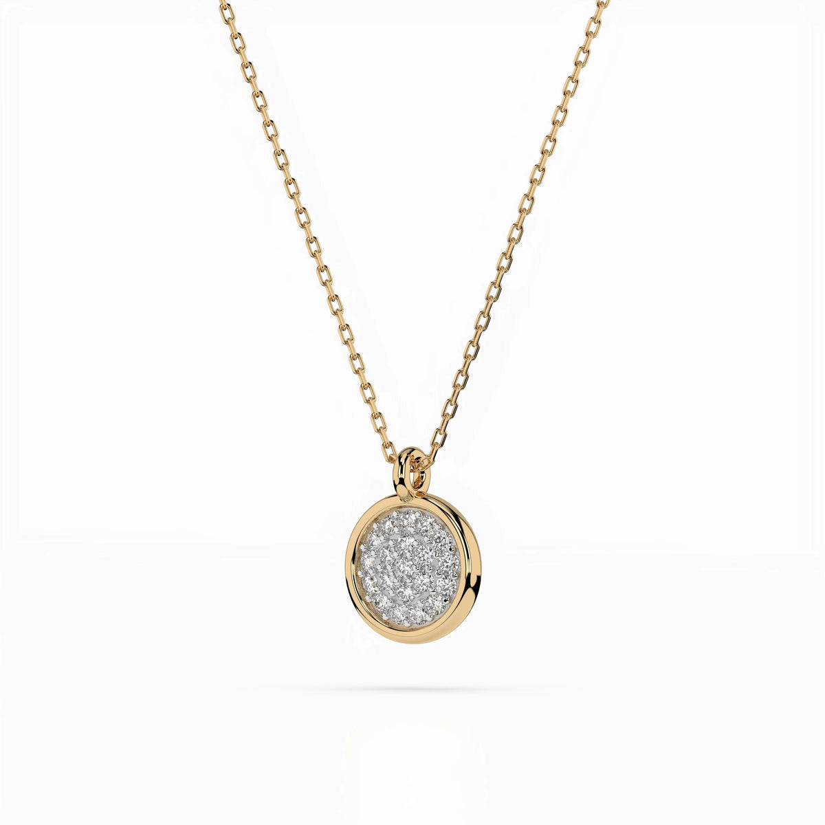 Colier din Aur cu Diamante, Forma Rotund Briliant, 0,12 CT