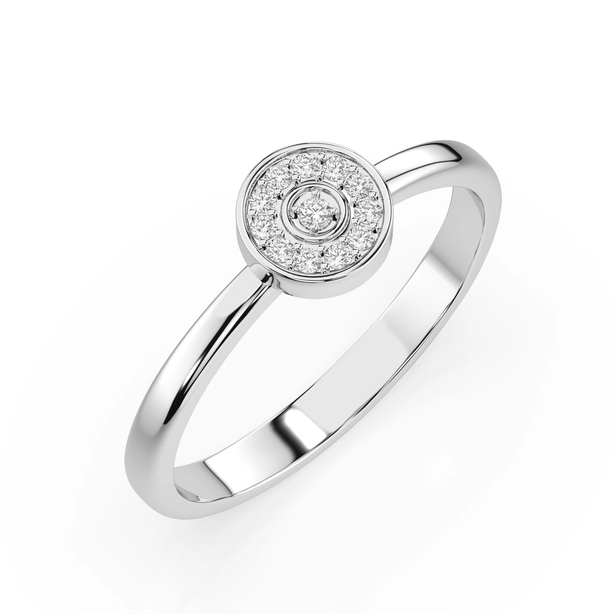 Inel din Aur cu Diamante, Forma Rotund Briliant, 0,08 CT