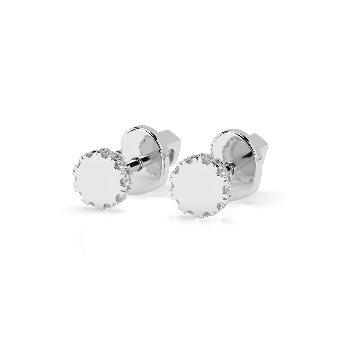 Cercei din Aur cu Diamante, Forma Rotund Briliant, 0,10 CT