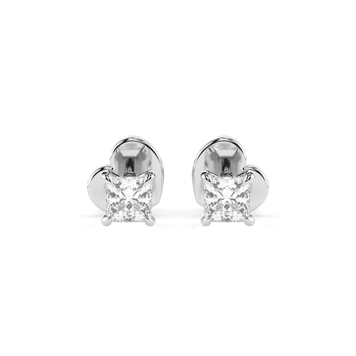 Cercei din Aur cu Diamante, Forma Princess, 0,20 CT