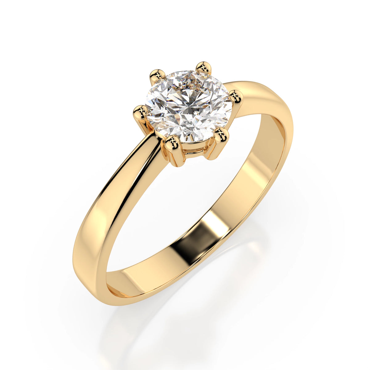 Inel de Logodnă Solitaire din Aur, Diamant Rotund Briliant 0,40 CT