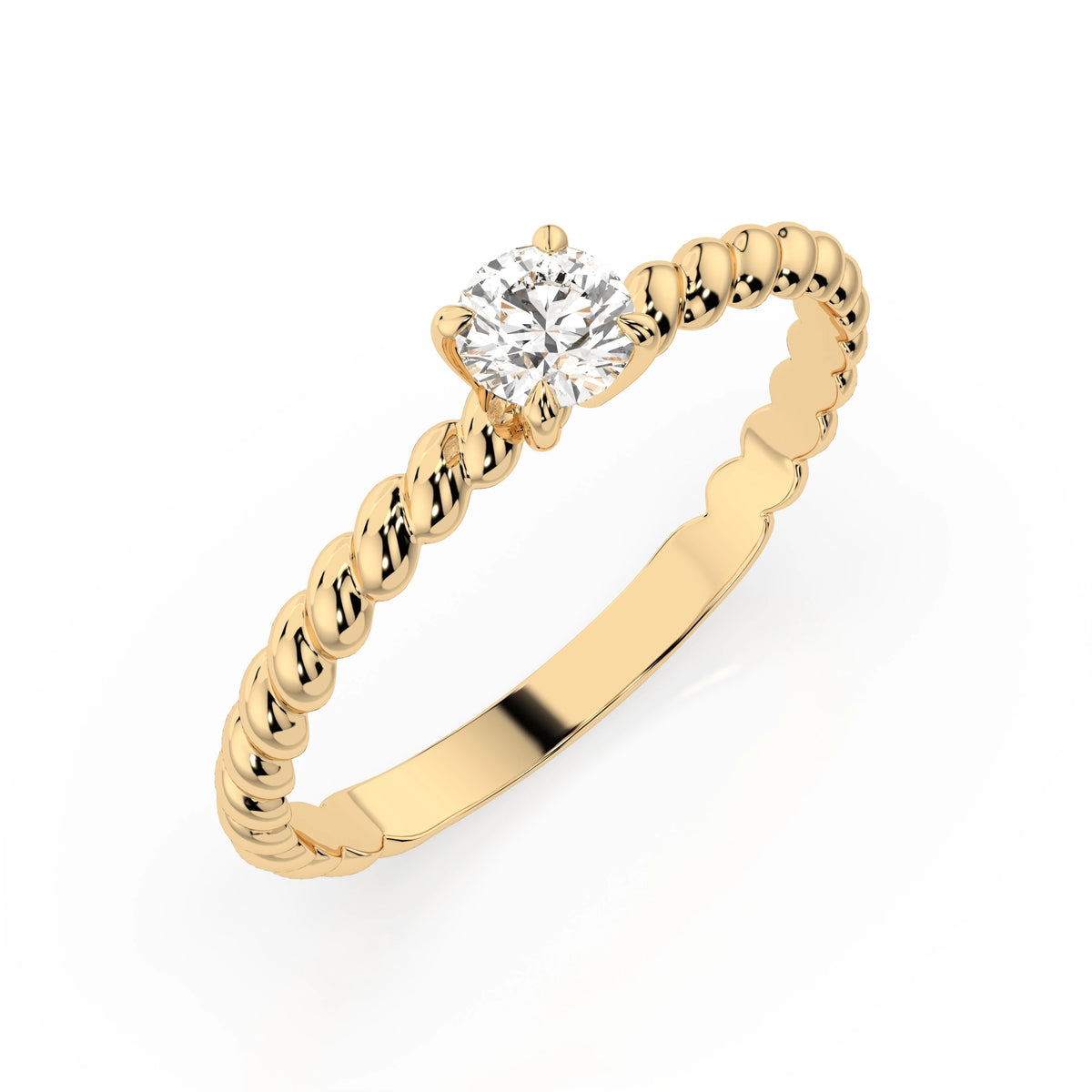 Inel de Logodnă Solitaire din Aur, Diamant Rotund Briliant 0,30 CT