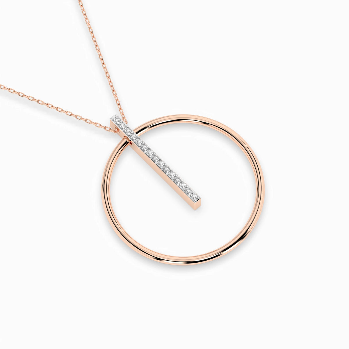 Colier din Aur cu Diamante, Forma Rotund Briliant, 0,09 CT