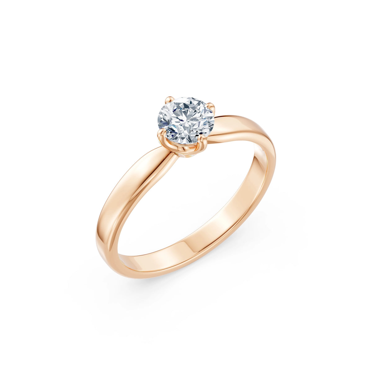 Inel de Logodnă Solitaire din Aur, Diamant Rotund Briliant 0,40 CT