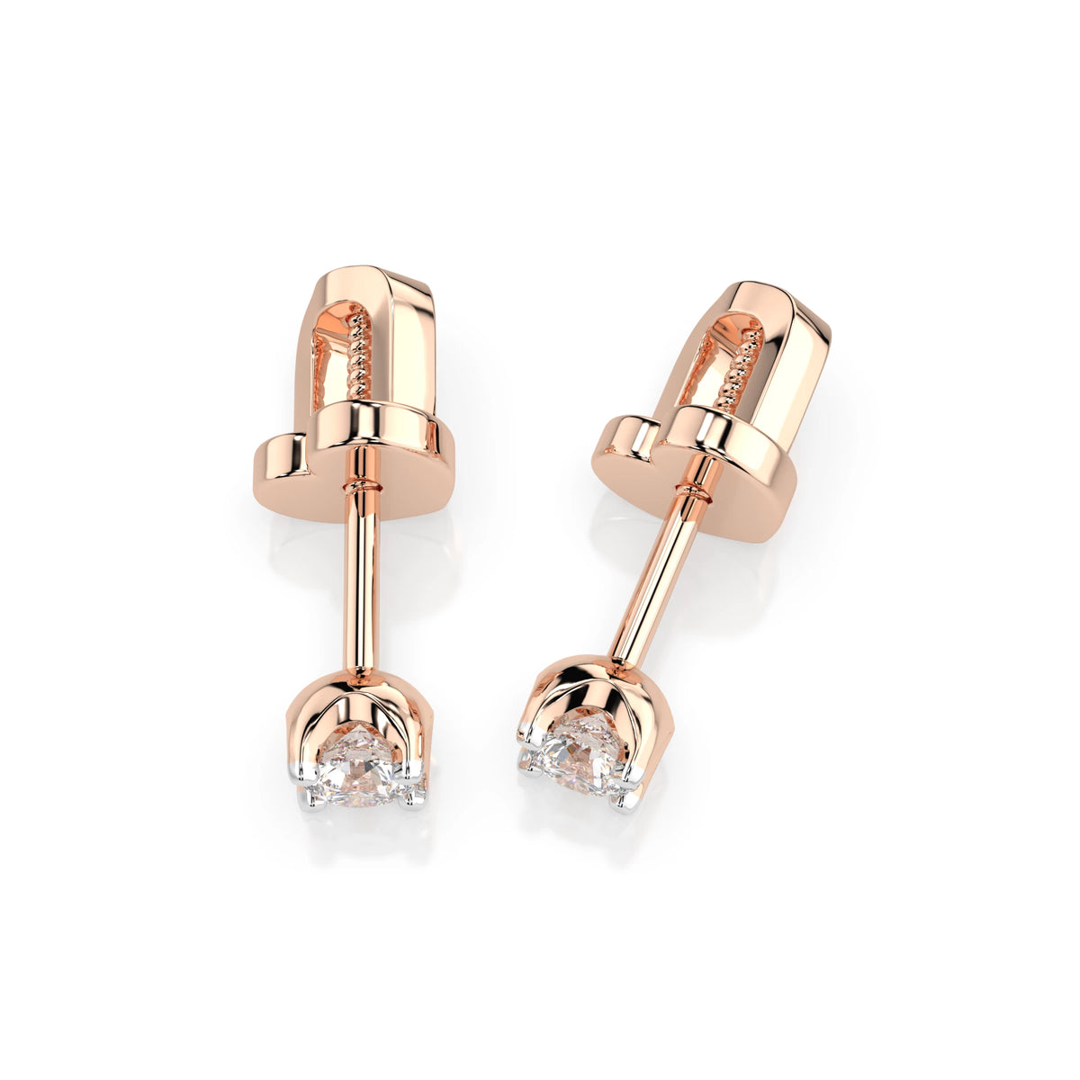 Cercei din Aur cu Diamante, Forma Rotund Briliant, 0,20 CT
