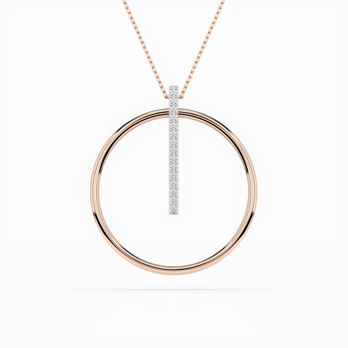 Colier din Aur cu Diamante, Forma Rotund Briliant, 0,09 CT
