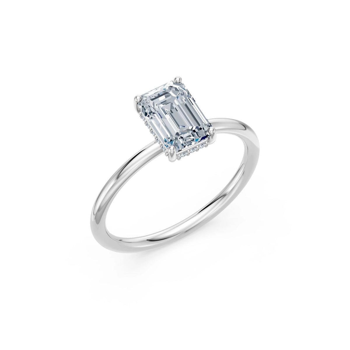 Inel de Logodnă Solitaire din Aur, Diamant Emerald 1,50 CT