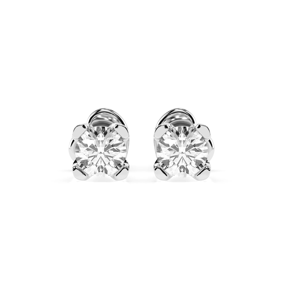 Cercei din Aur cu Diamante, Forma Rotund Briliant, 0,60 CT