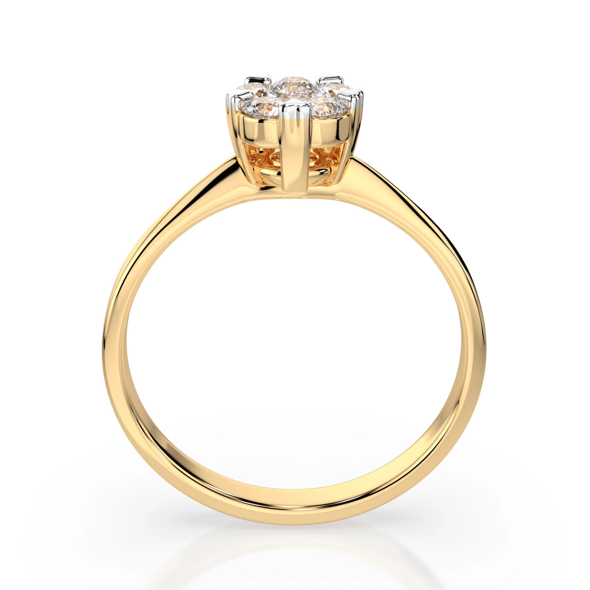 Inel din Aur cu Diamante, Forma Rotund Briliant, 0,37 CT