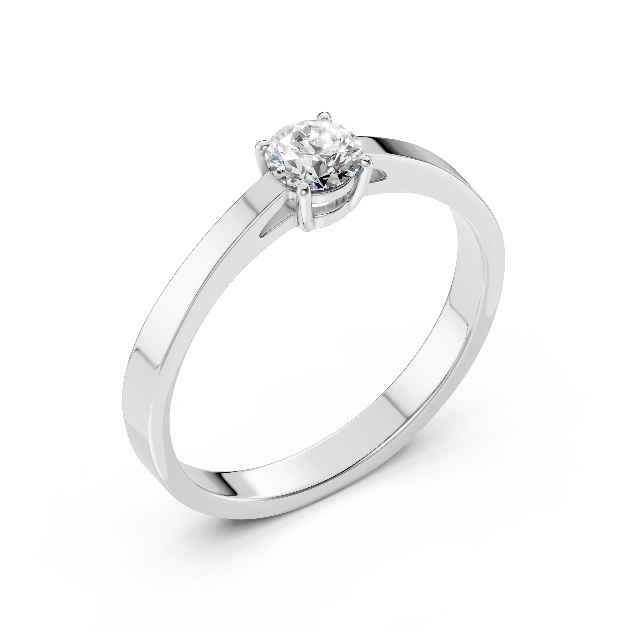Inel de Logodnă Solitaire din Aur, Diamant Rotund Briliant 0.40 CT