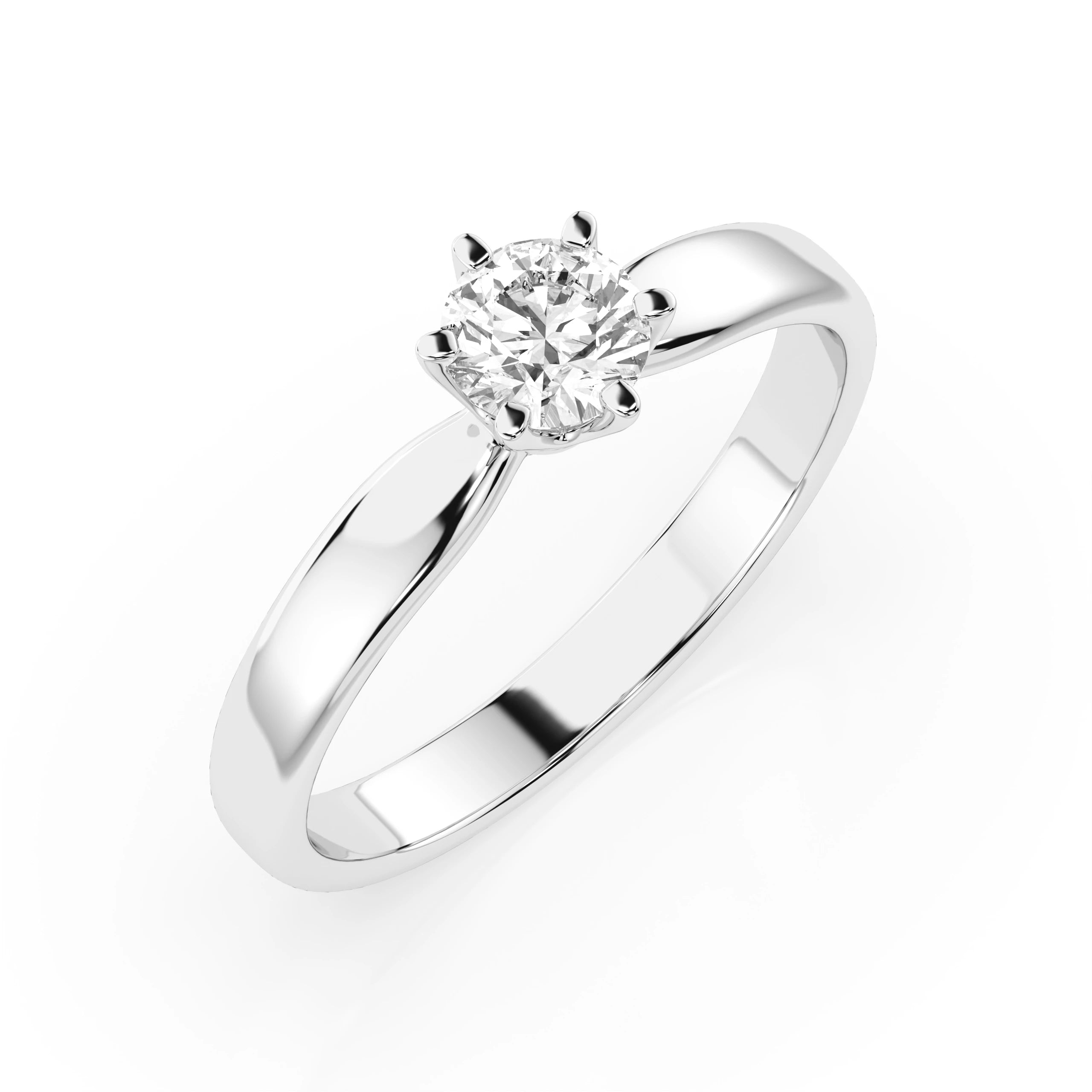 Inel de Logodnă Solitaire din Aur, Diamant Rotund Briliant 0.30 CT