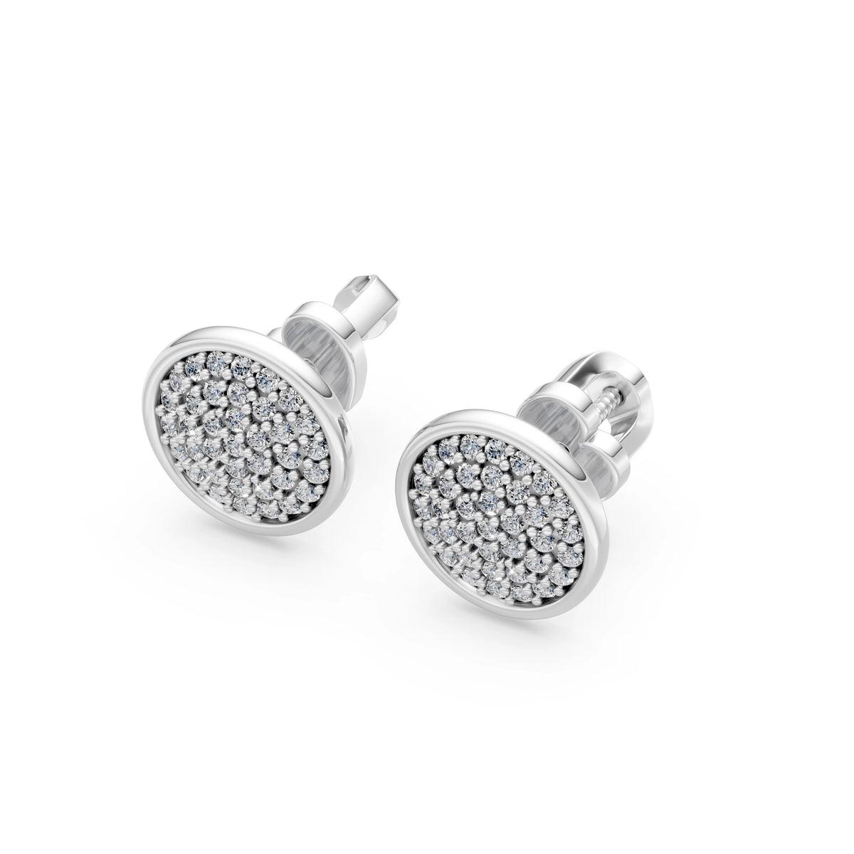 Cercei din Aur cu Diamante, Forma Rotund Briliant, 0,47 CT