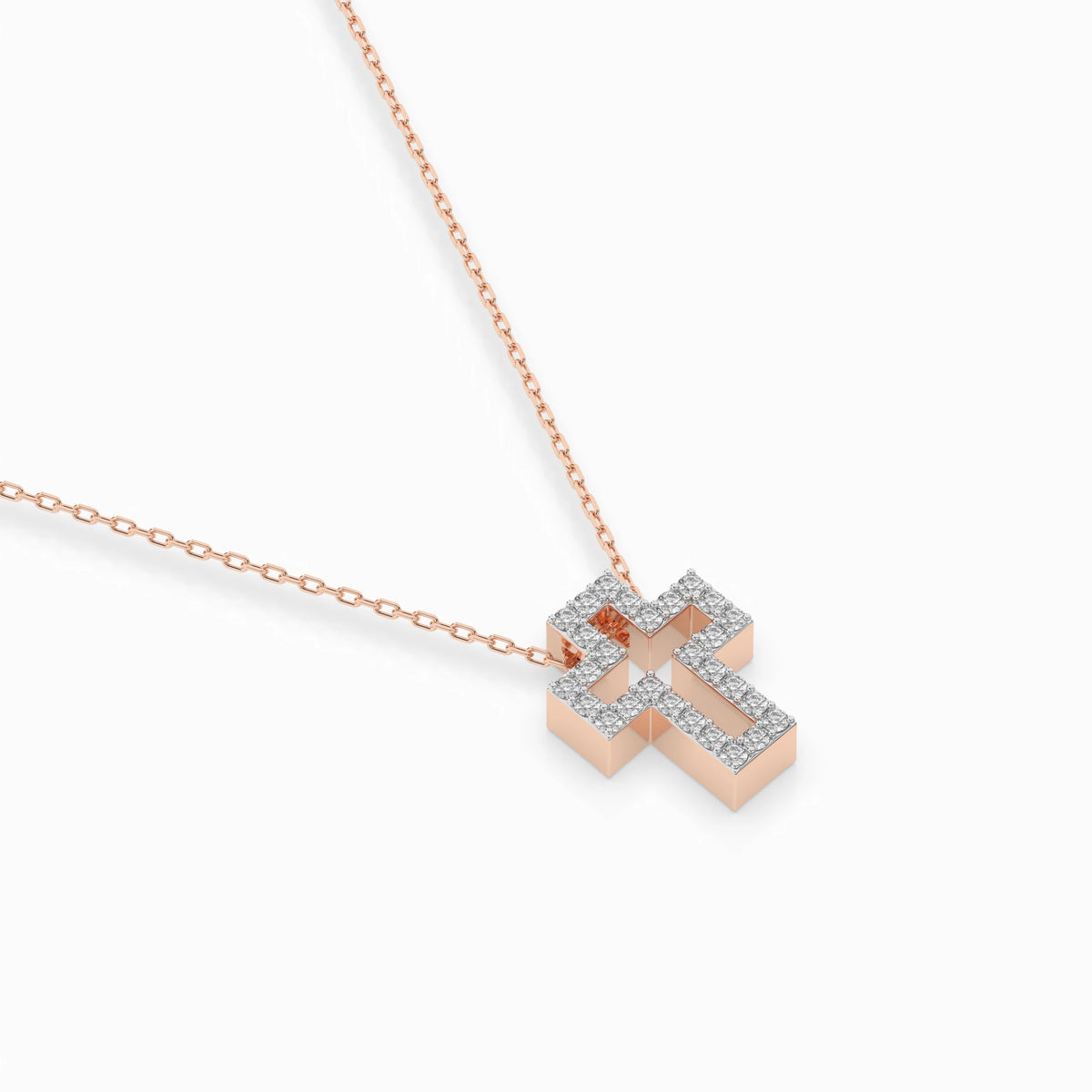 Colier din Aur cu Diamante, Forma Rotund Briliant, 0,17 CT