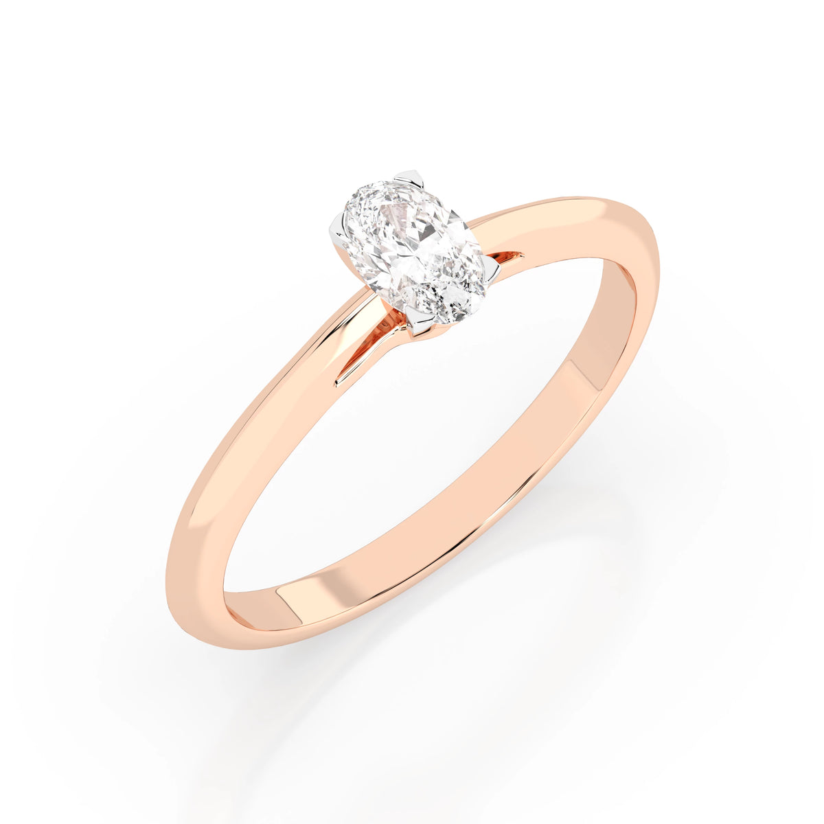 Inel de Logodnă Solitaire din Aur, Diamant Oval 0,30 CT